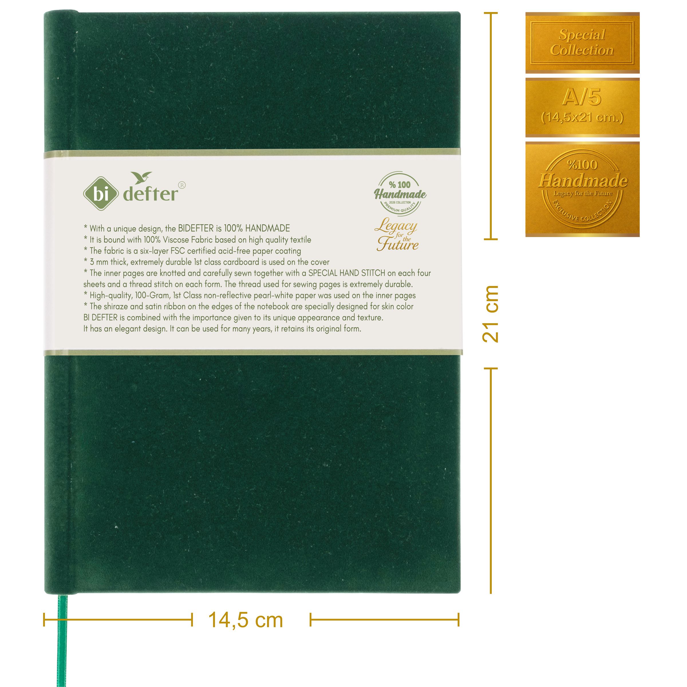 Çizgili Defter – Viskon Kumaş Ciltleme