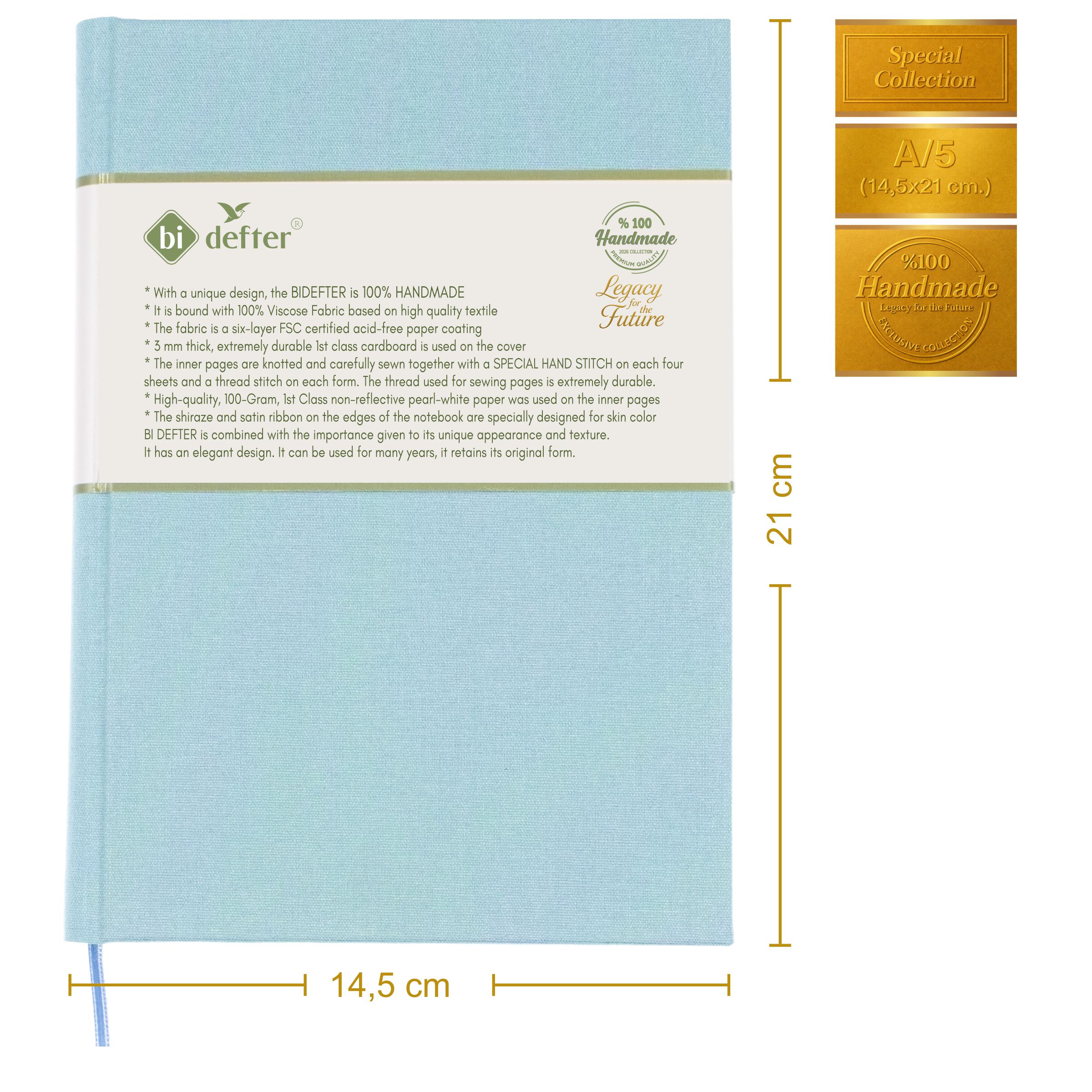 Çizgili Defter – Viskon Kumaş Ciltleme