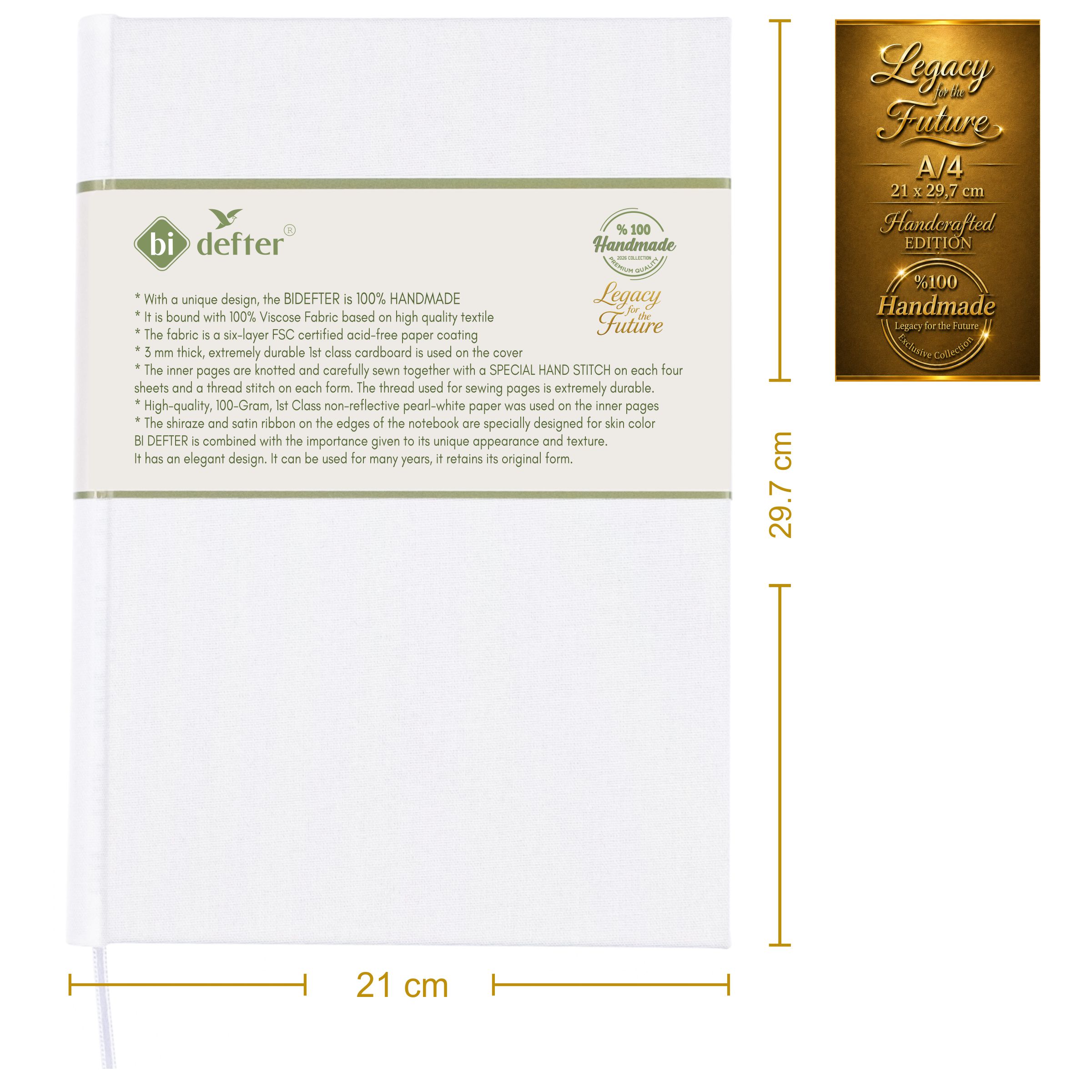 Çizgisiz Defter – (A/4) Viskon Kumaş Ciltleme