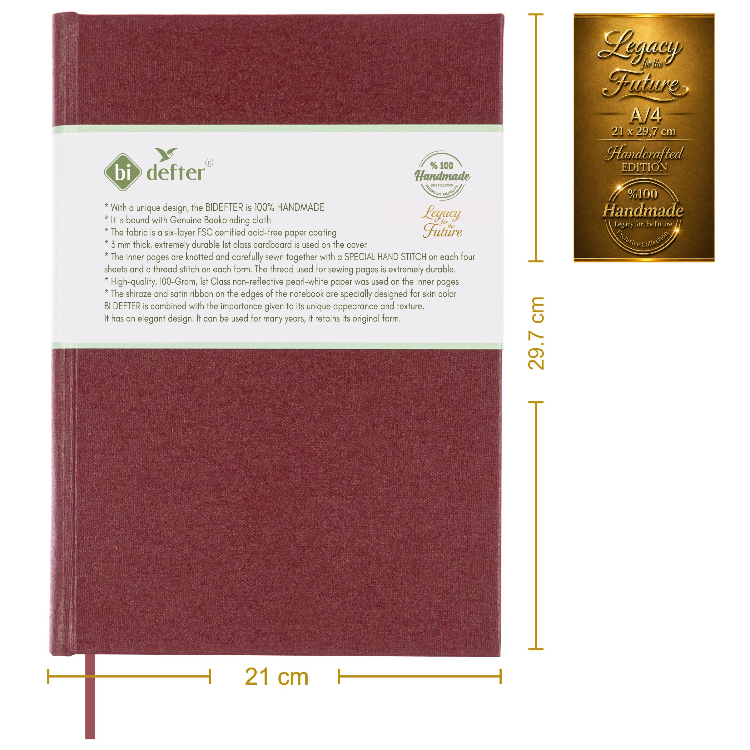 Çizgisiz Defter – (A/4) Gerçek Cilt Bezi