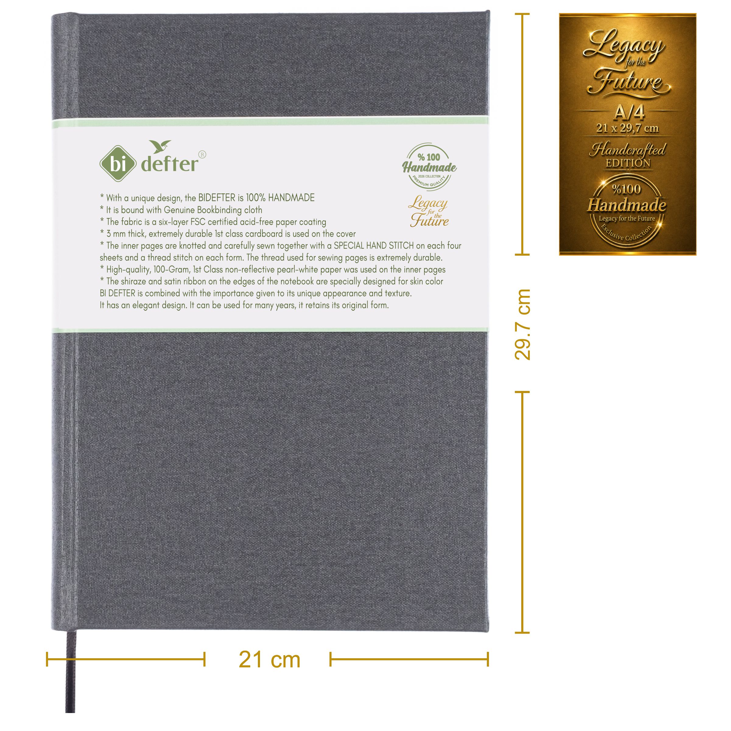 Çizgisiz Defter – (A/4) Gerçek Cilt Bezi
