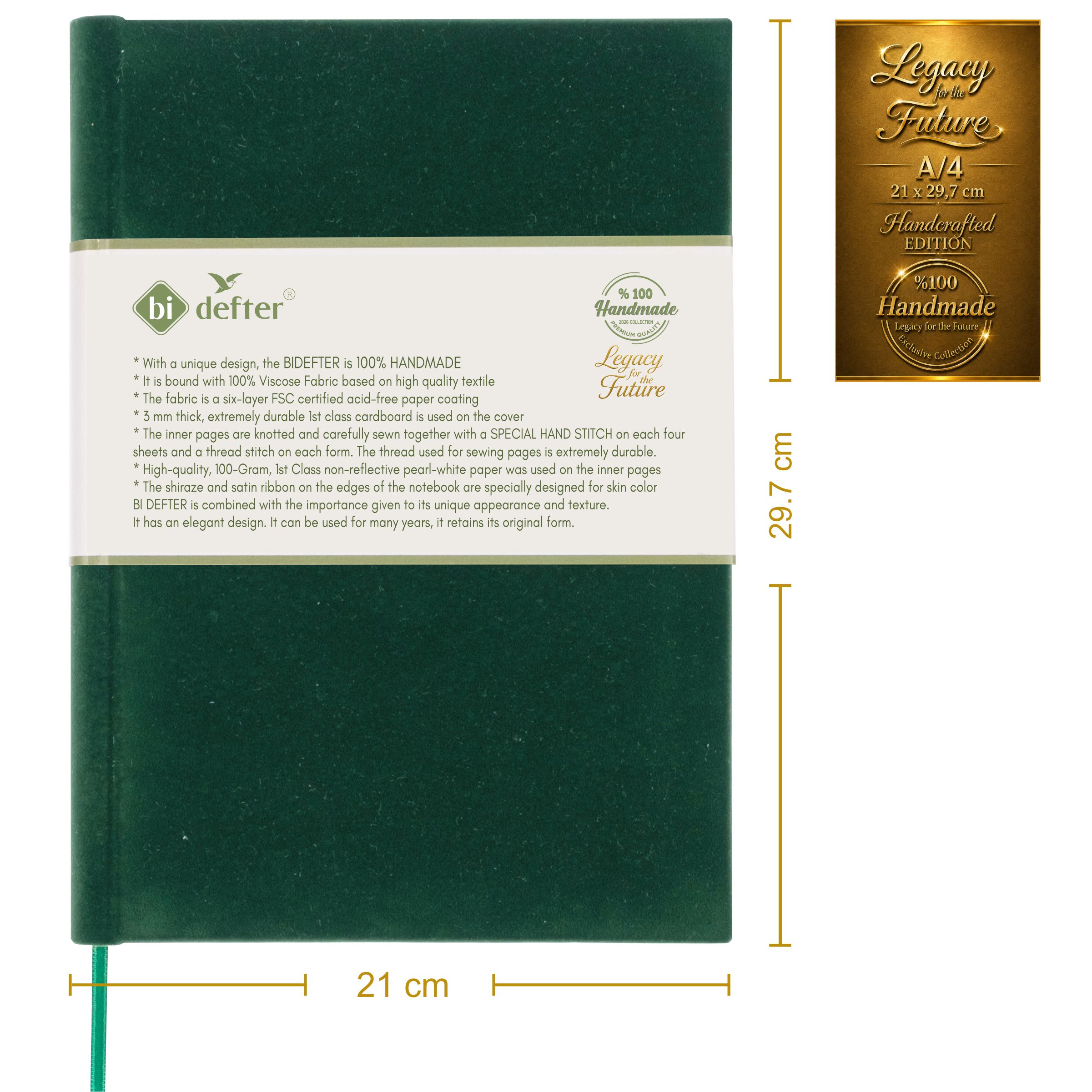 Çizgisiz Defter – (A/4) Viskon Kumaş Ciltleme