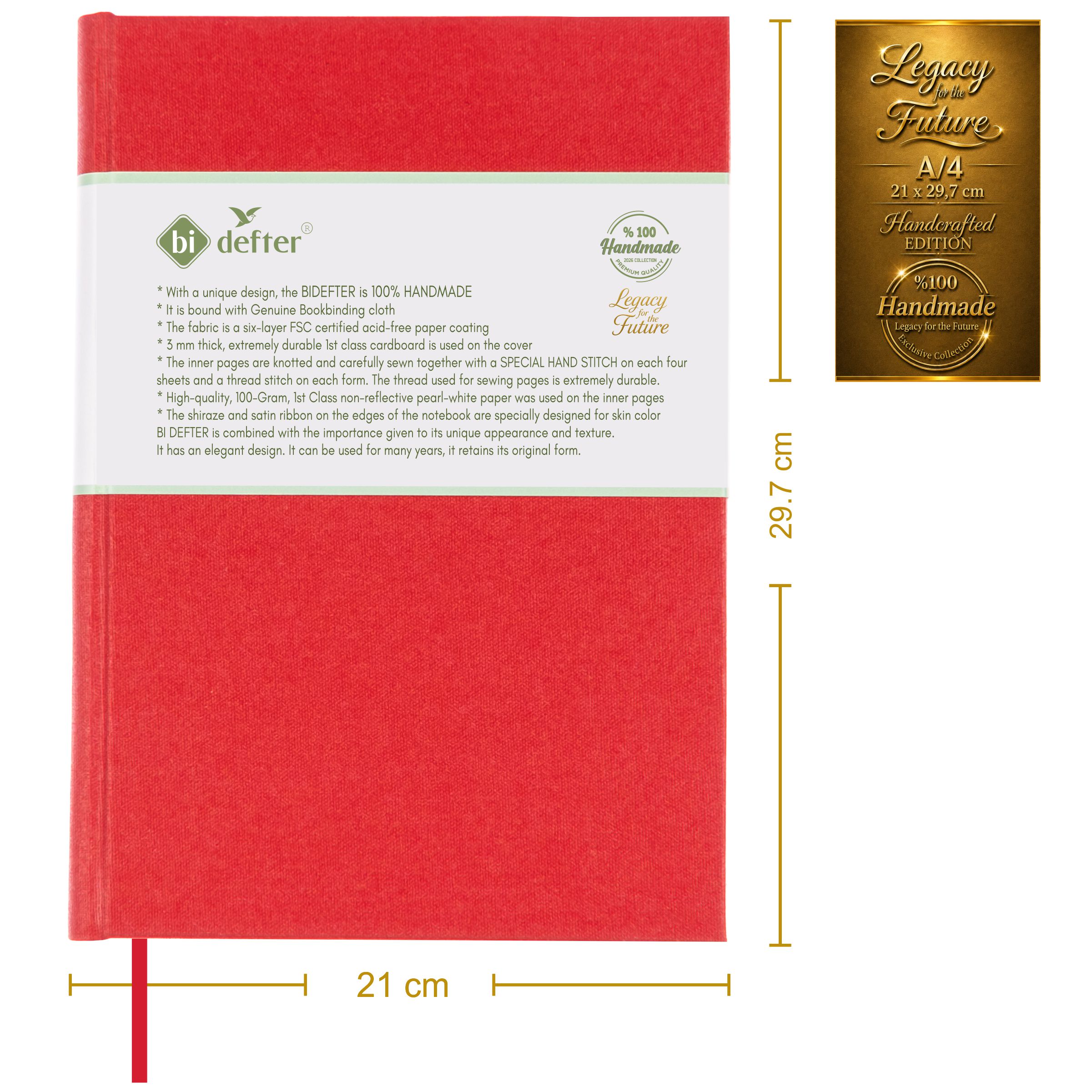 Çizgisiz Defter – (A/4) Gerçek Cilt Bezi