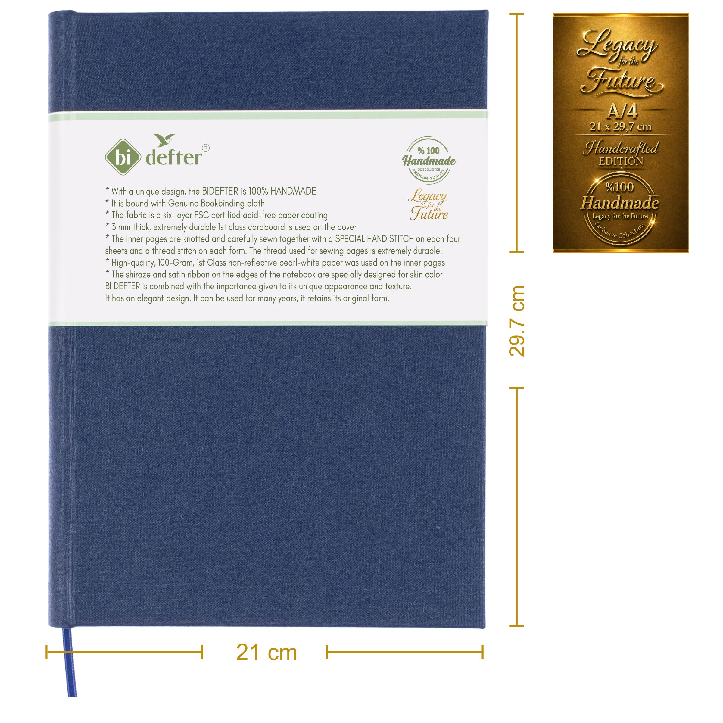 Çizgisiz Defter – (A/4) Gerçek Cilt Bezi