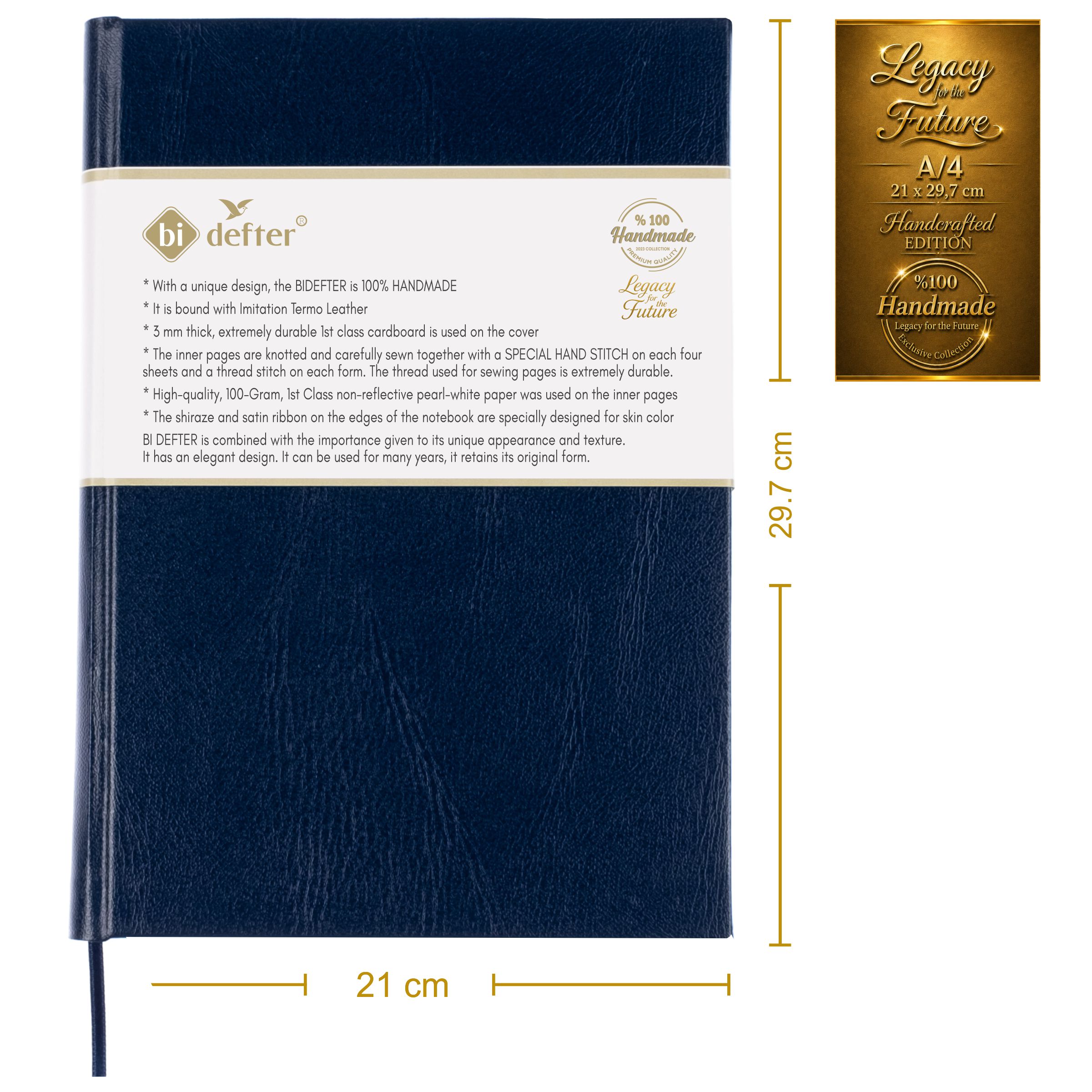 Çizgisiz Defter – (A/4) Termo Deri Ciltli