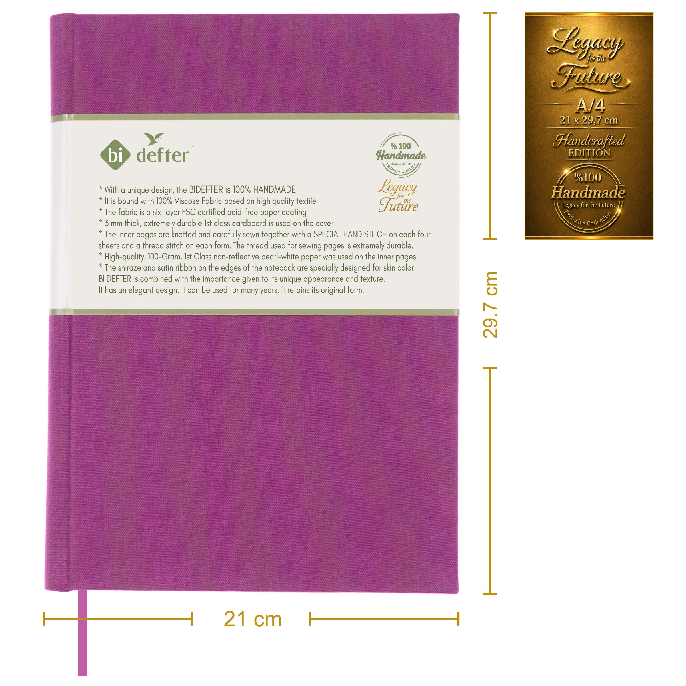 Çizgisiz Defter – (A/4) Viskon Kumaş Ciltleme