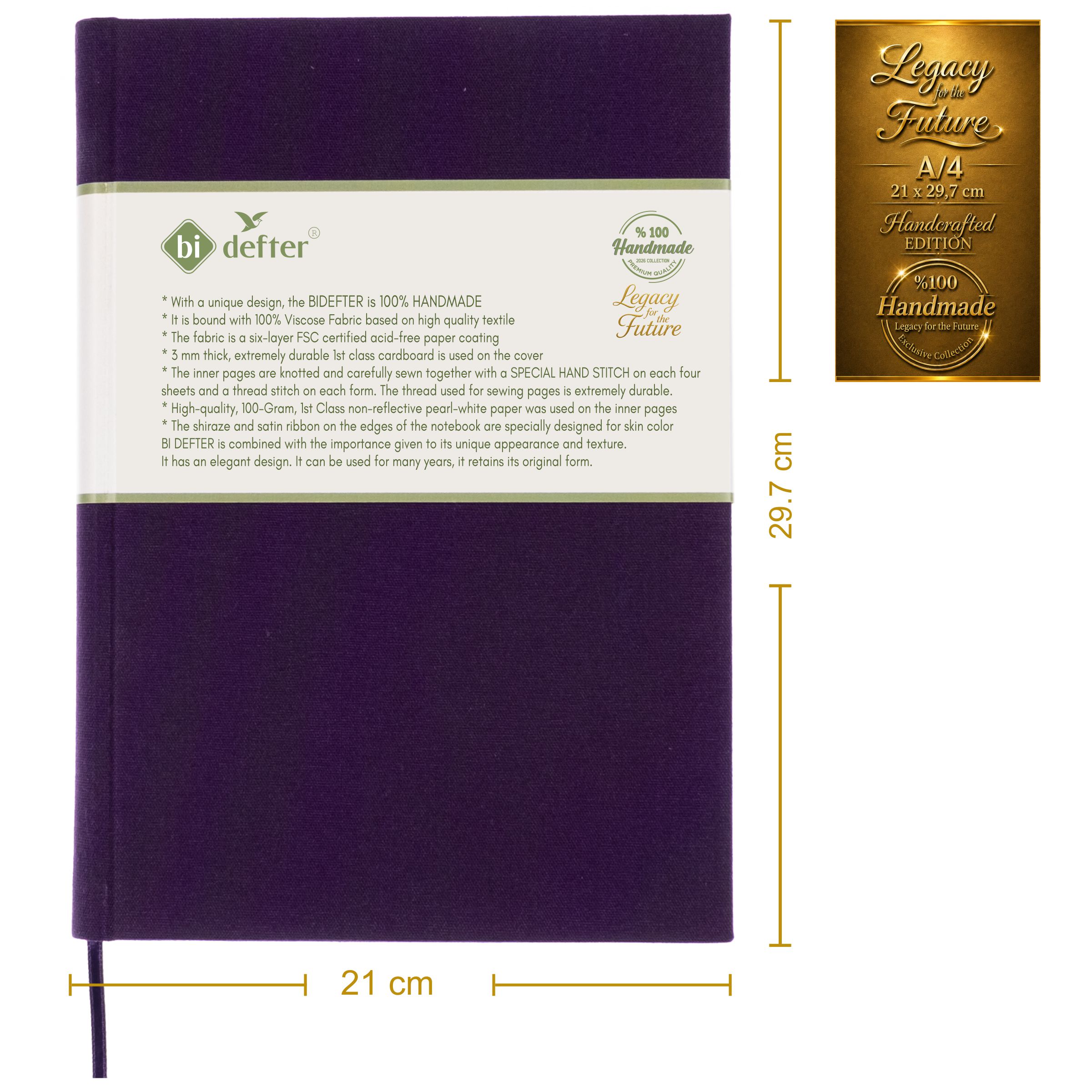 Çizgisiz Defter – (A/4) Viskon Kumaş Ciltleme
