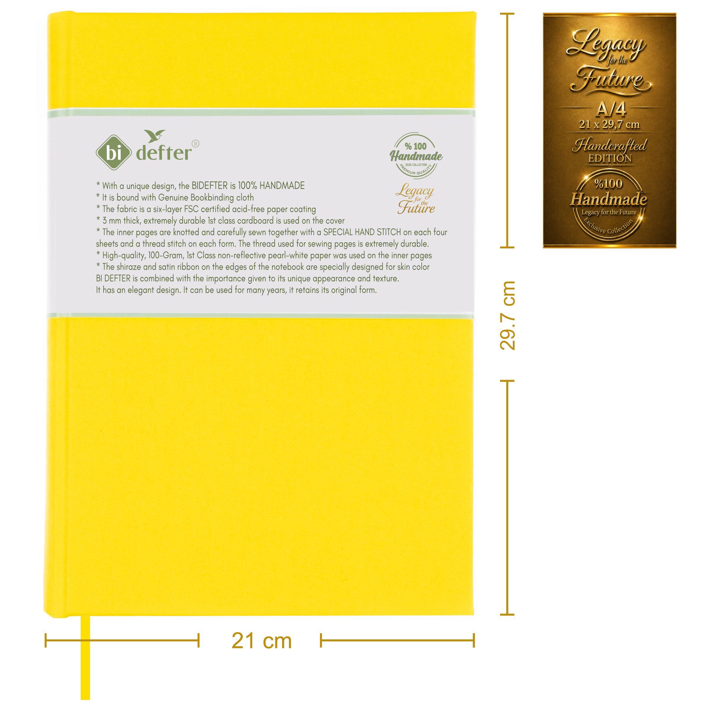 Çizgisiz Defter – (A/4) Gerçek Cilt Bezi