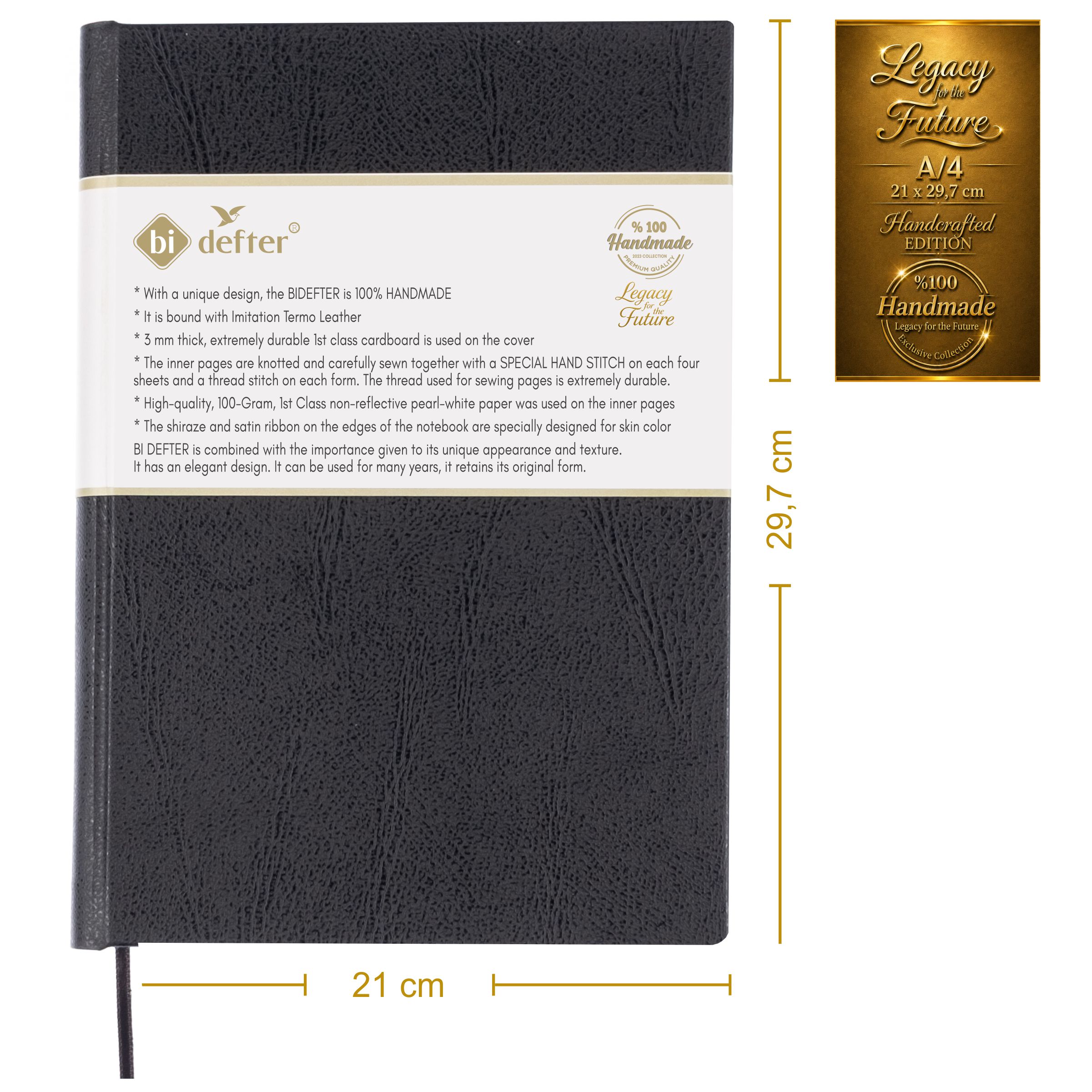 Çizgisiz Defter – (A/4) Termo Deri Ciltli