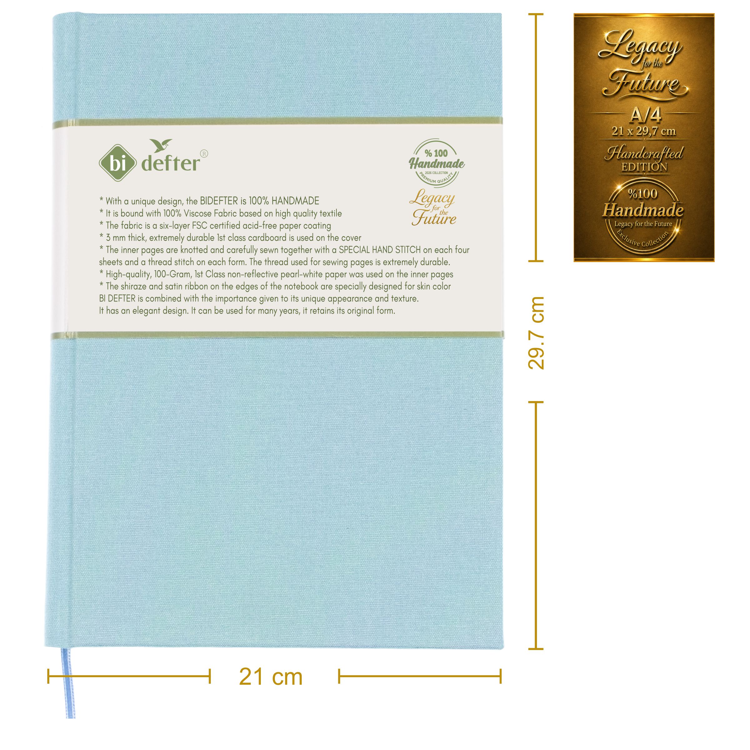 Çizgisiz Defter – (A/4) Viskon Kumaş Ciltleme