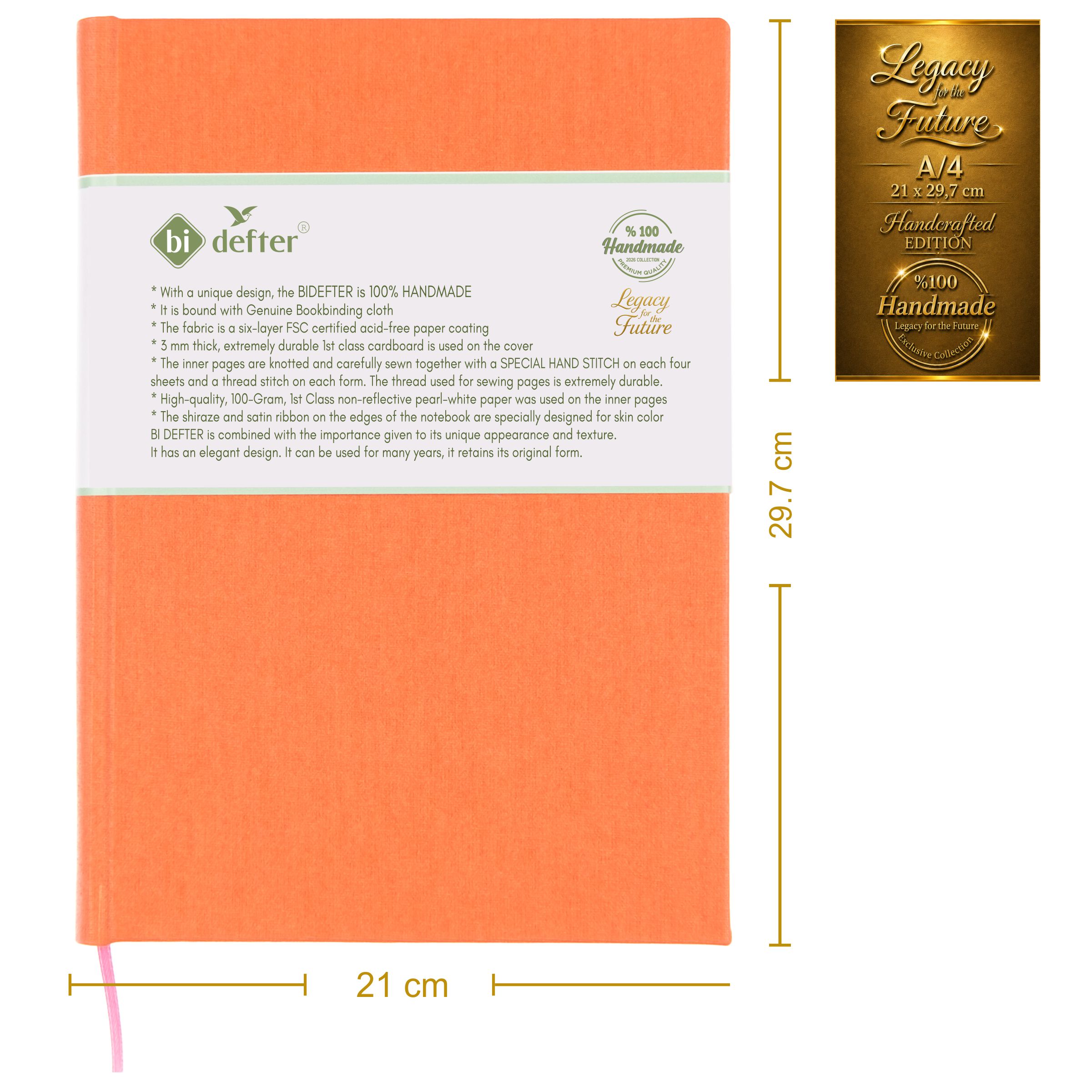 Çizgisiz Defter – (A/4) Gerçek Cilt Bezi