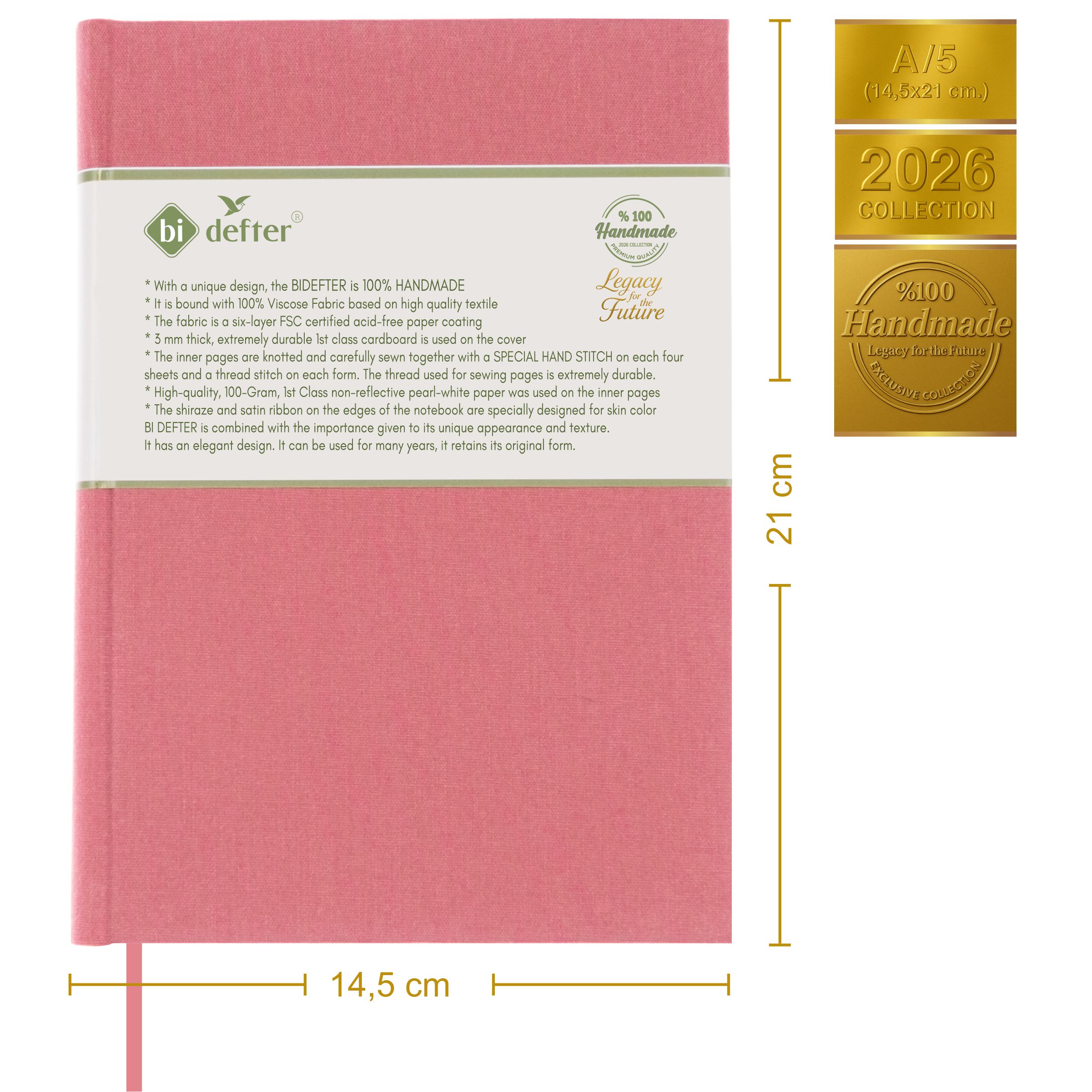 Çizgili Defter – Viskon Kumaş Ciltleme