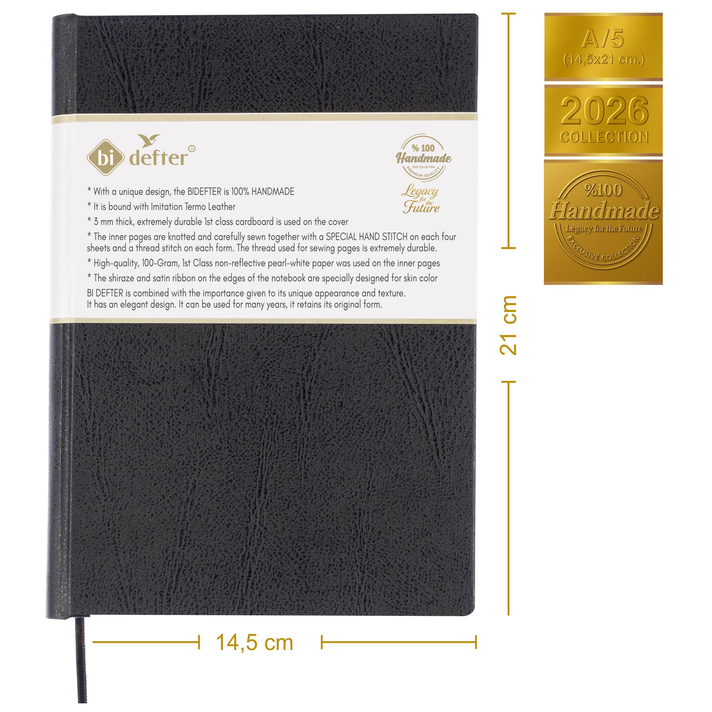 Çizgili Defter – Termo Deri Ciltli