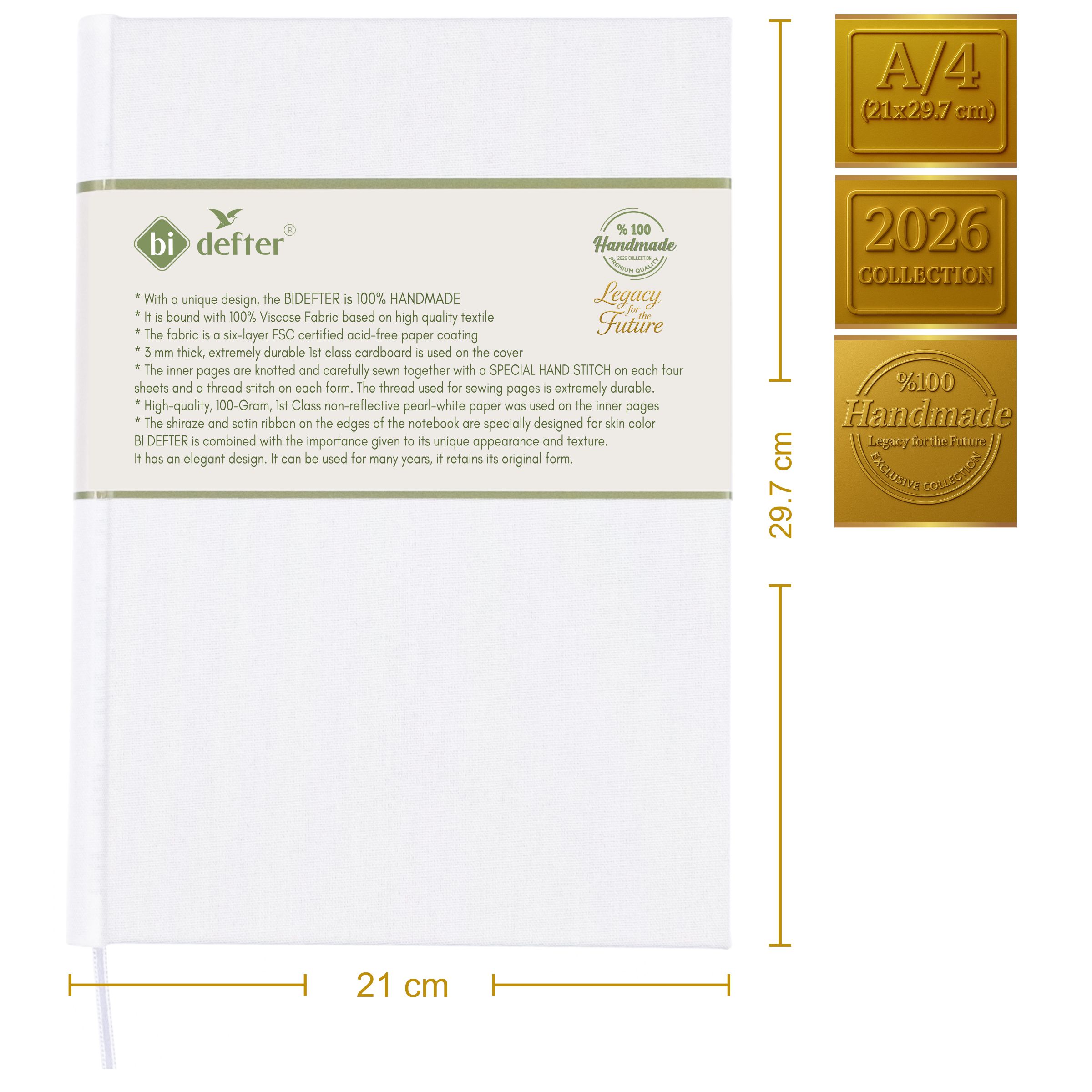 Çizgisiz Defter – (A/4) Viskon Kumaş Ciltleme