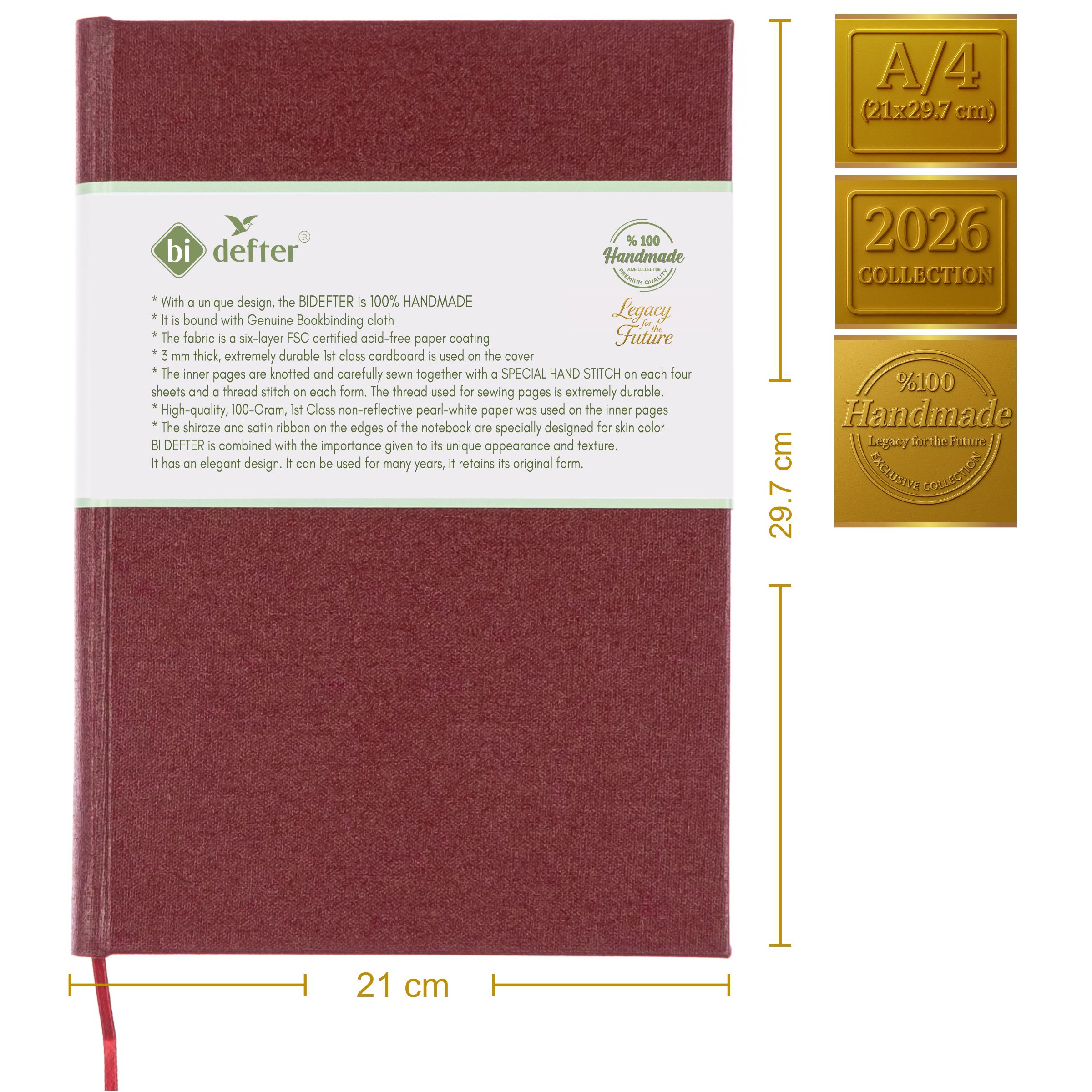 Çizgisiz Defter – (A/4) Gerçek Cilt Bezi