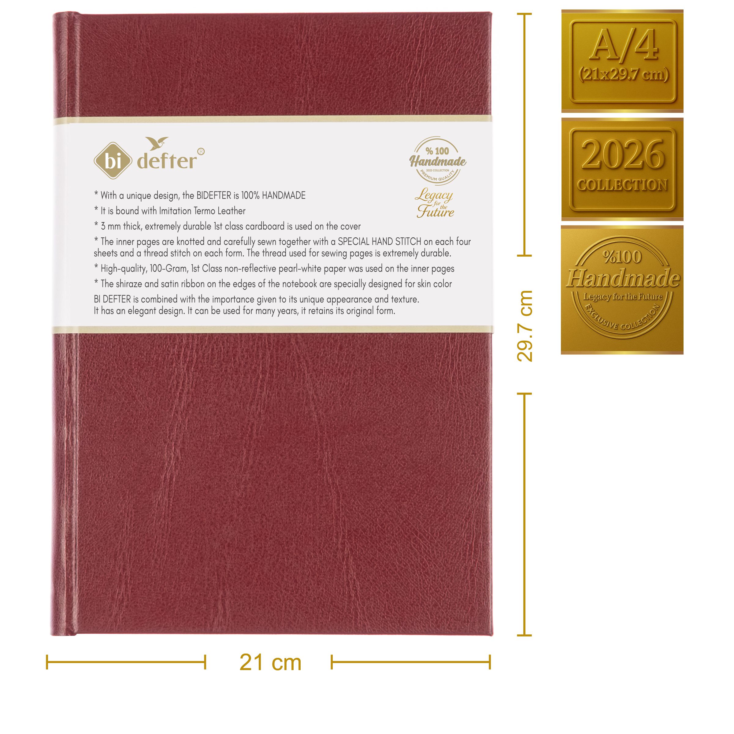 Çizgisiz Defter – (A/4) Termo Deri Ciltli