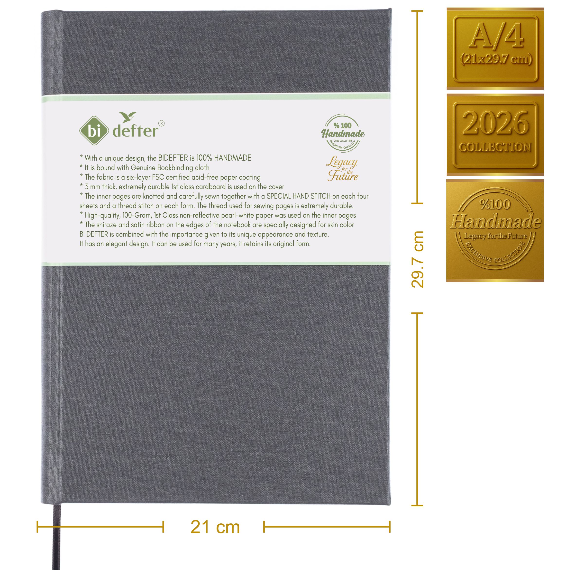 Çizgisiz Defter – (A/4) Gerçek Cilt Bezi