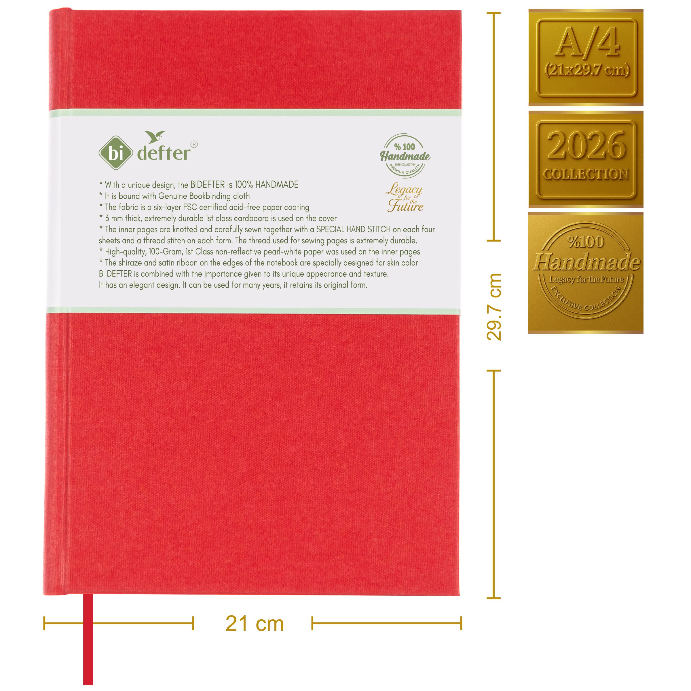 Çizgisiz Defter – (A/4) Gerçek Cilt Bezi