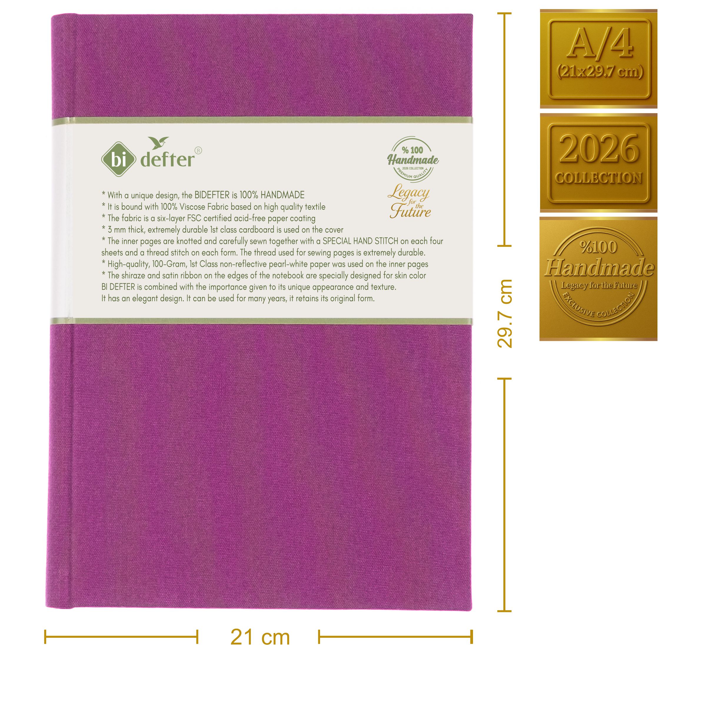 Çizgisiz Defter – (A/4) Viskon Kumaş Ciltleme