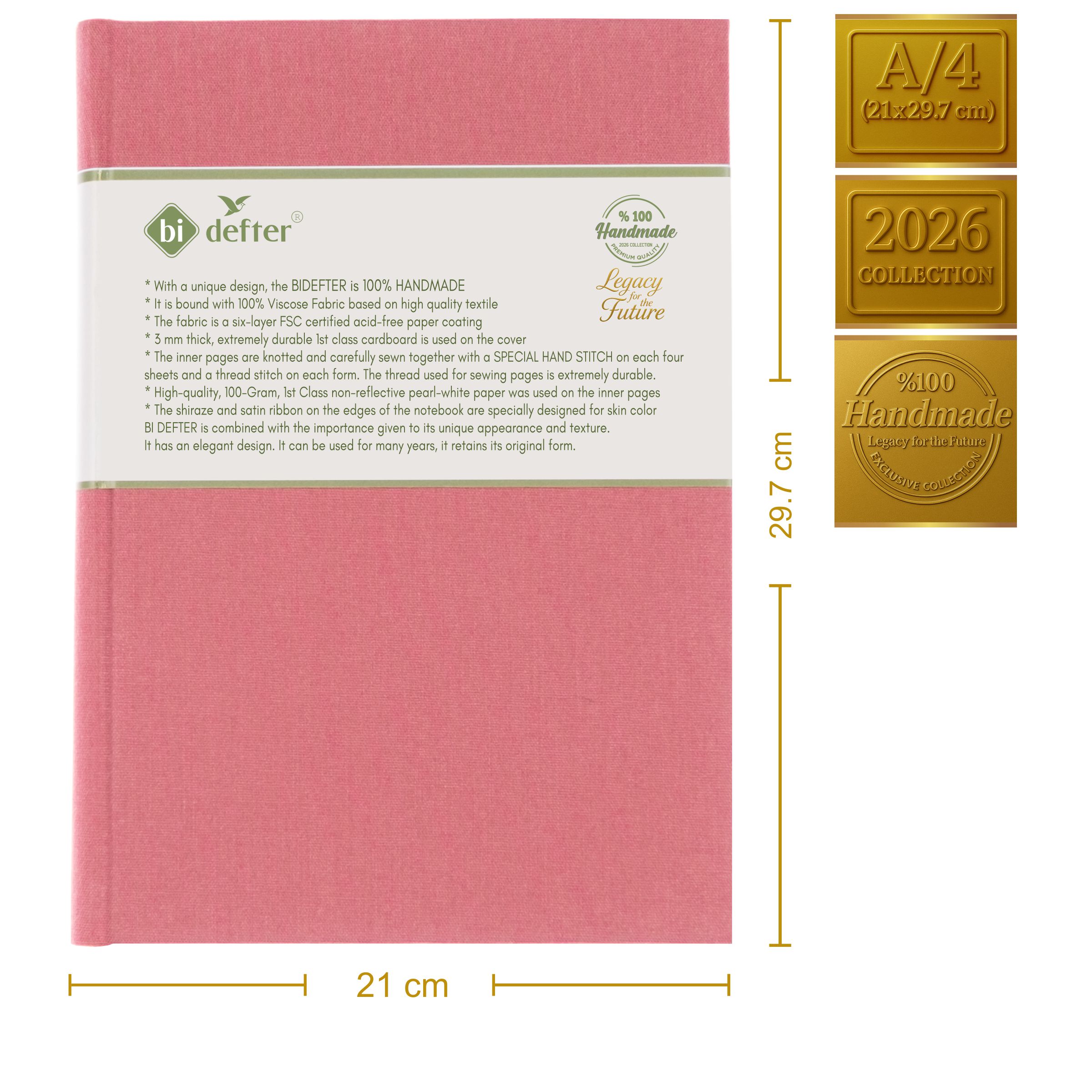 Çizgisiz Defter – (A/4) Viskon Kumaş Ciltleme