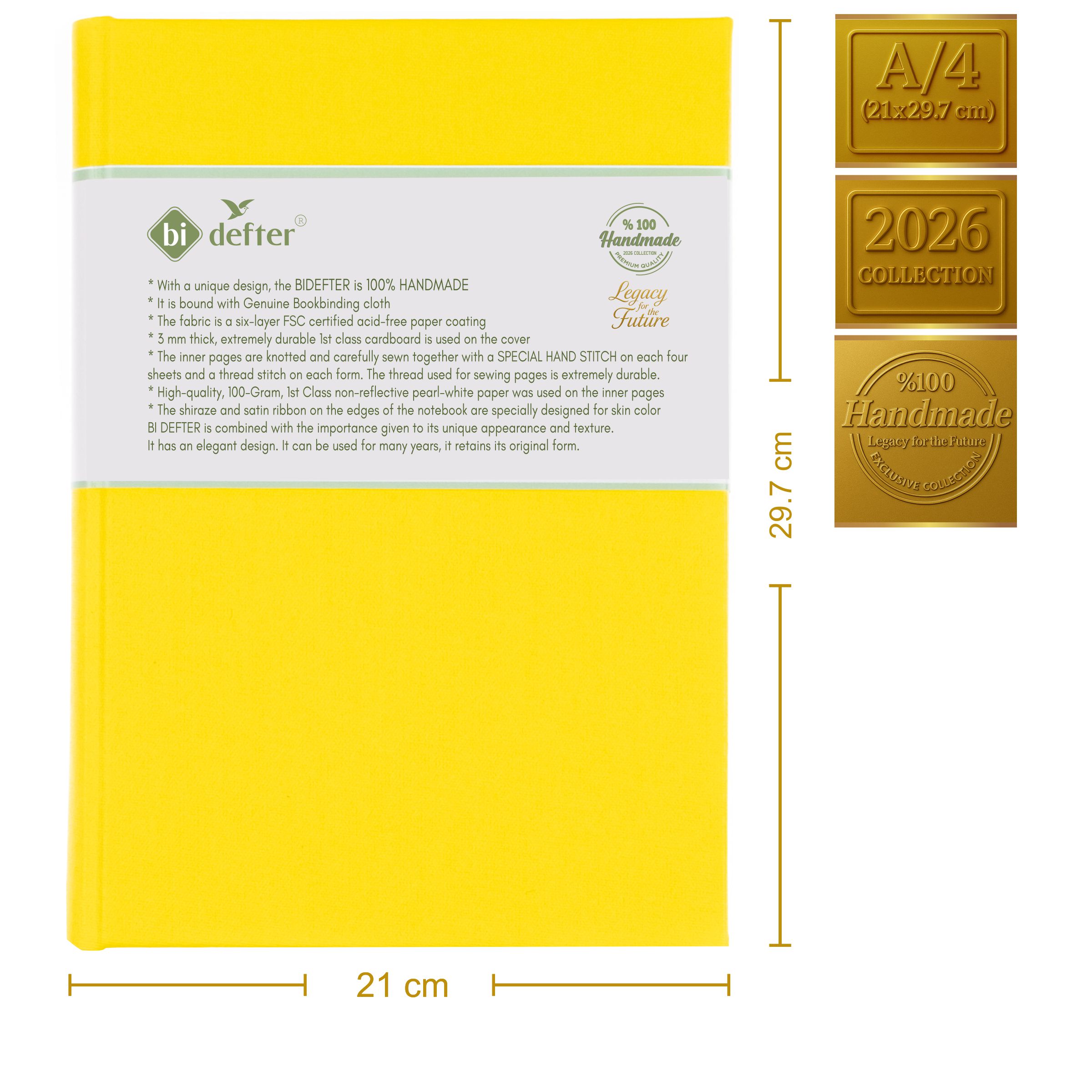 Çizgisiz Defter – (A/4) Gerçek Cilt Bezi