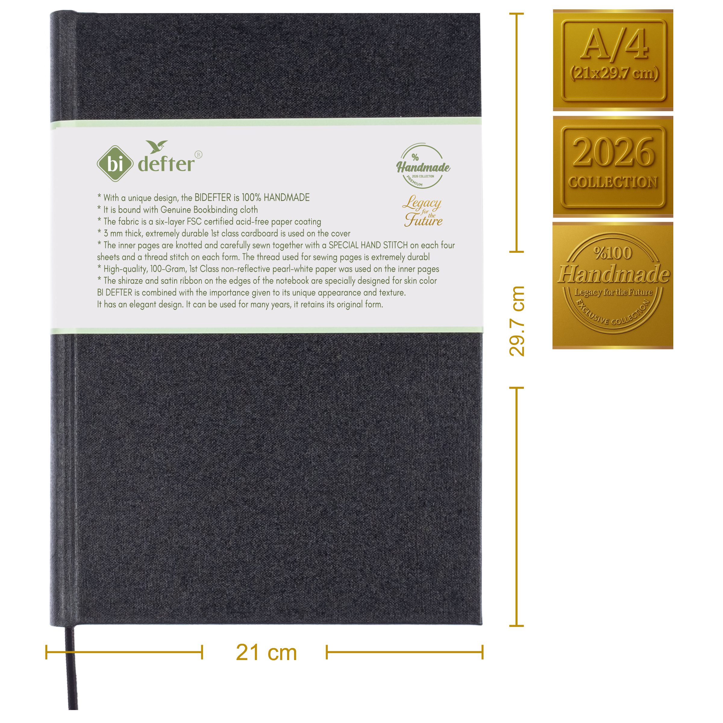 Çizgisiz Defter – (A/4) Gerçek Cilt Bezi