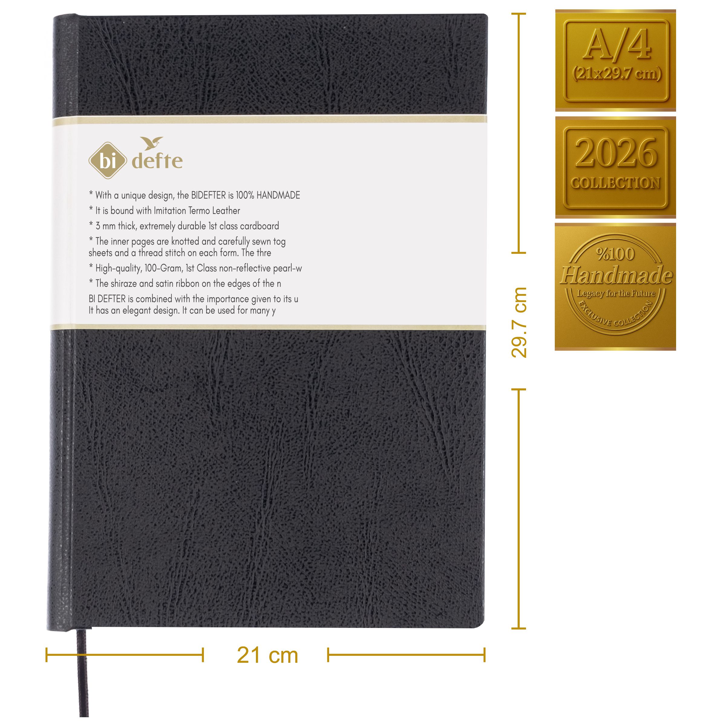 Çizgisiz Defter – (A/4) Termo Deri Ciltli