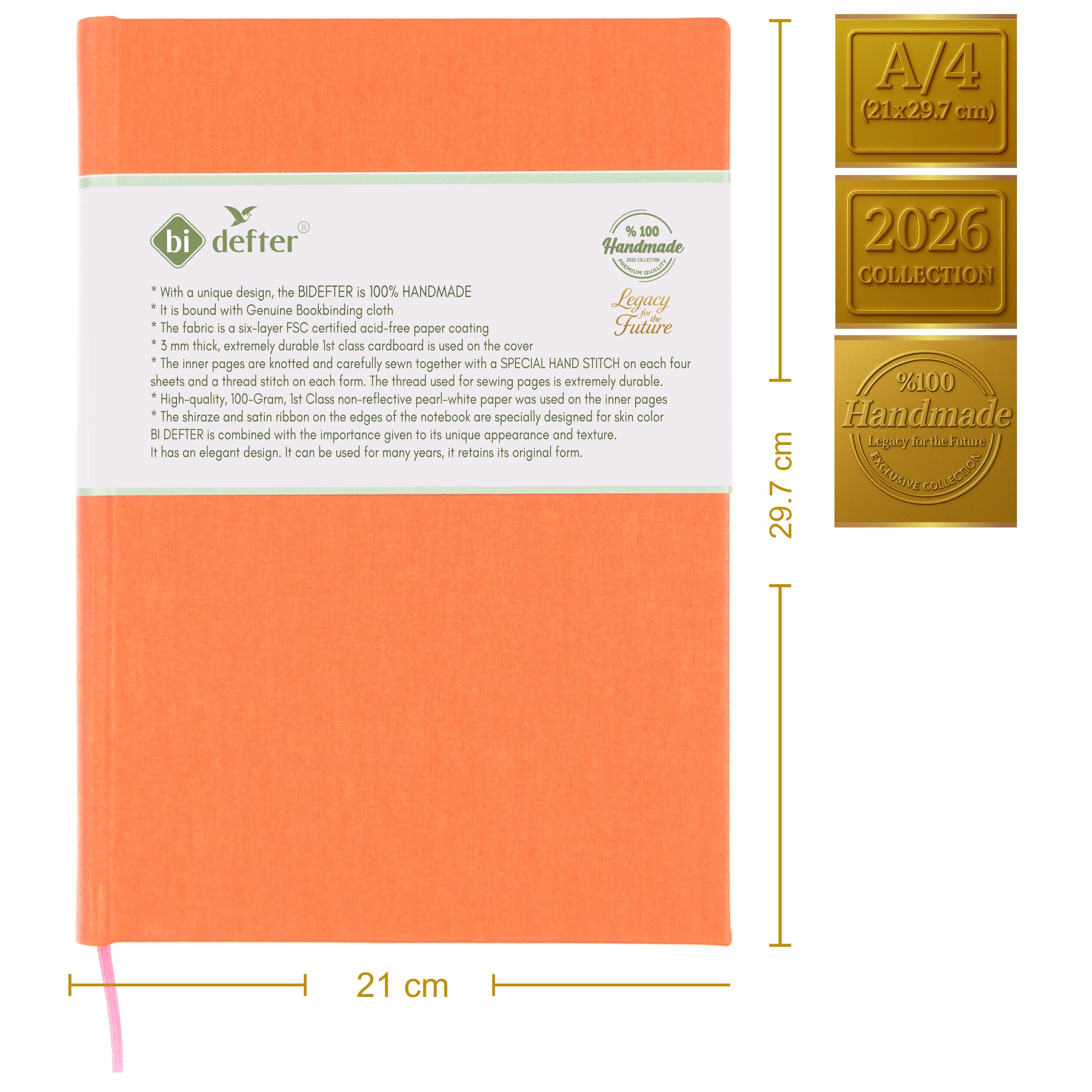 Çizgisiz Defter – (A/4) Gerçek Cilt Bezi