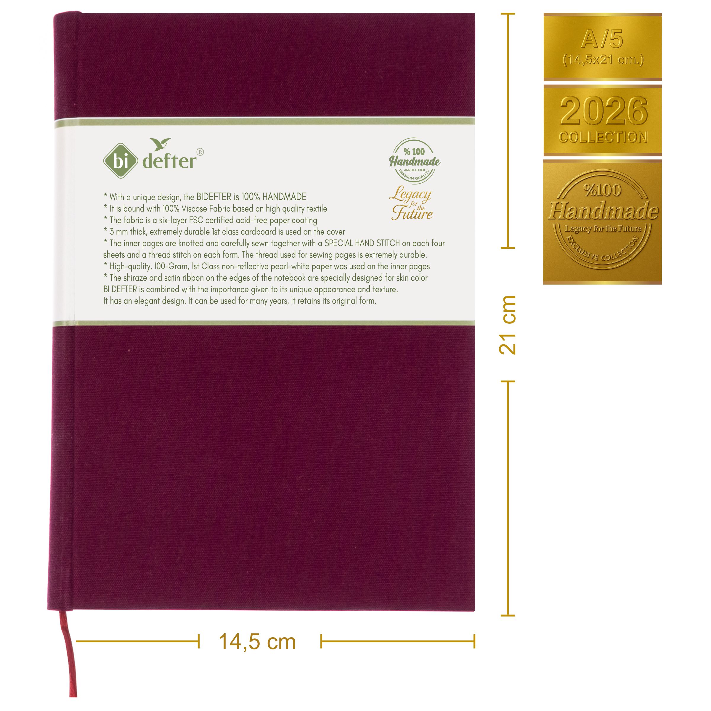 Çizgisiz Defter – Viskon Kumaş Ciltleme