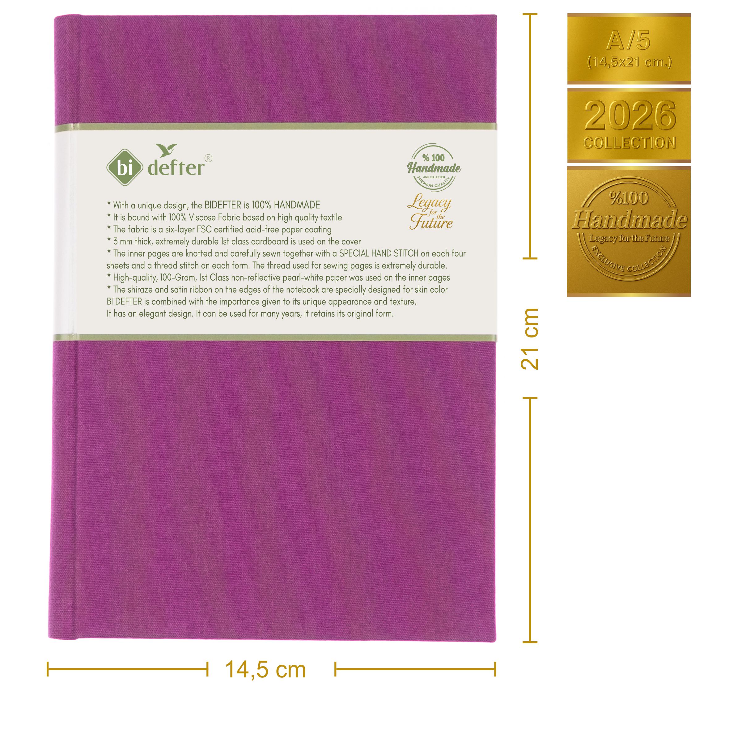 Çizgisiz Defter – Viskon Kumaş Ciltleme