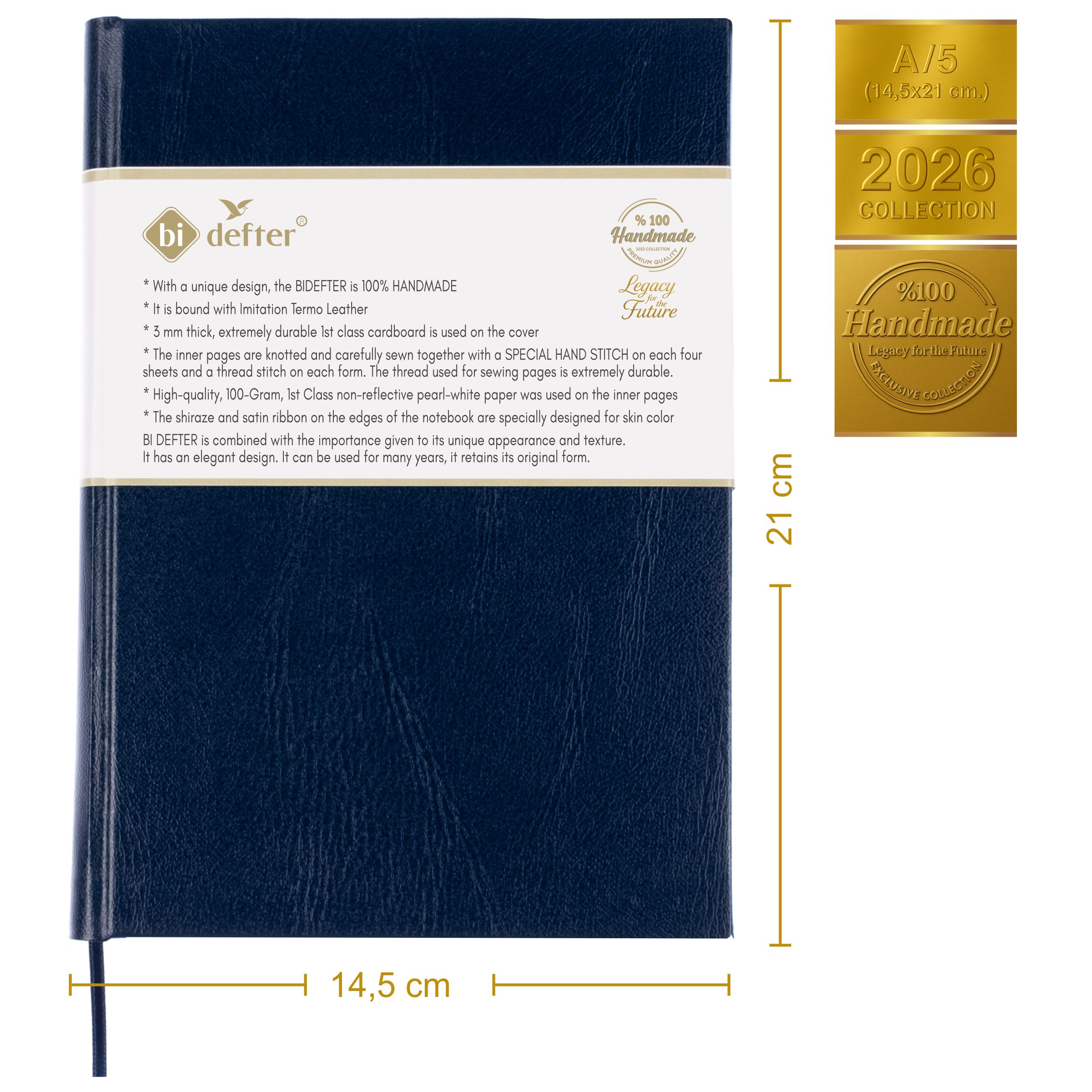Kareli Defter – Termo Deri Ciltli
