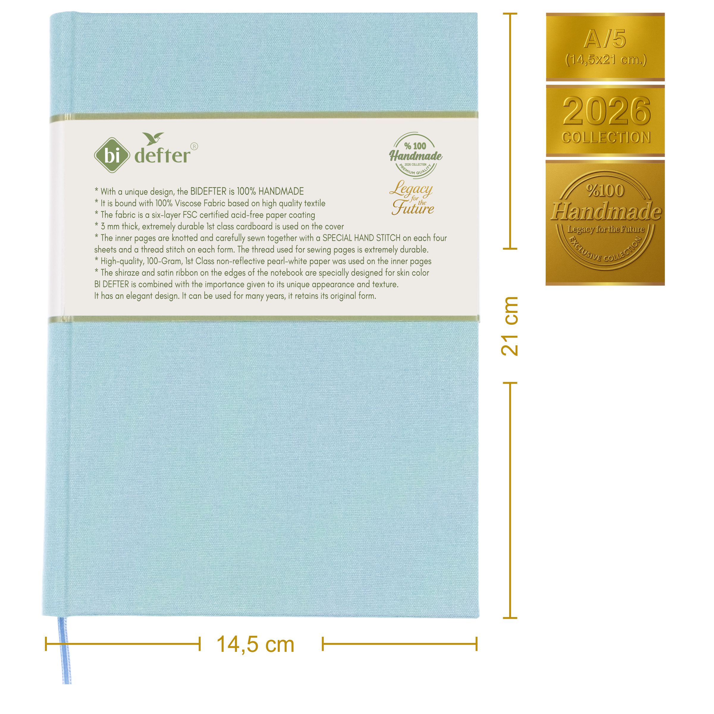 Kareli Defter – Viskon Kumaş Ciltli