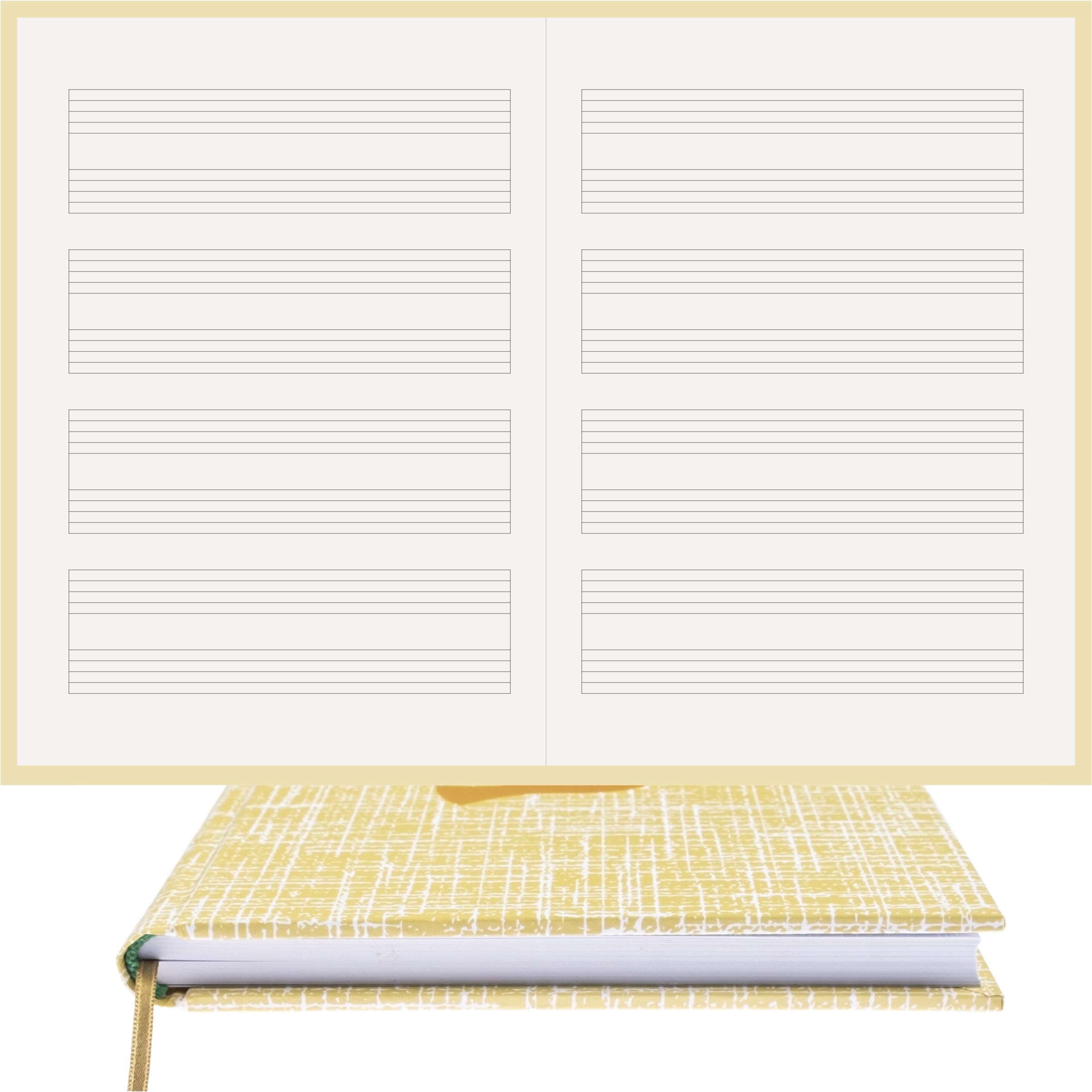 Müzik Defteri Anahtarsız İkili Sistem Nota Kağıdı – Kuşe Kağıt Ciltli