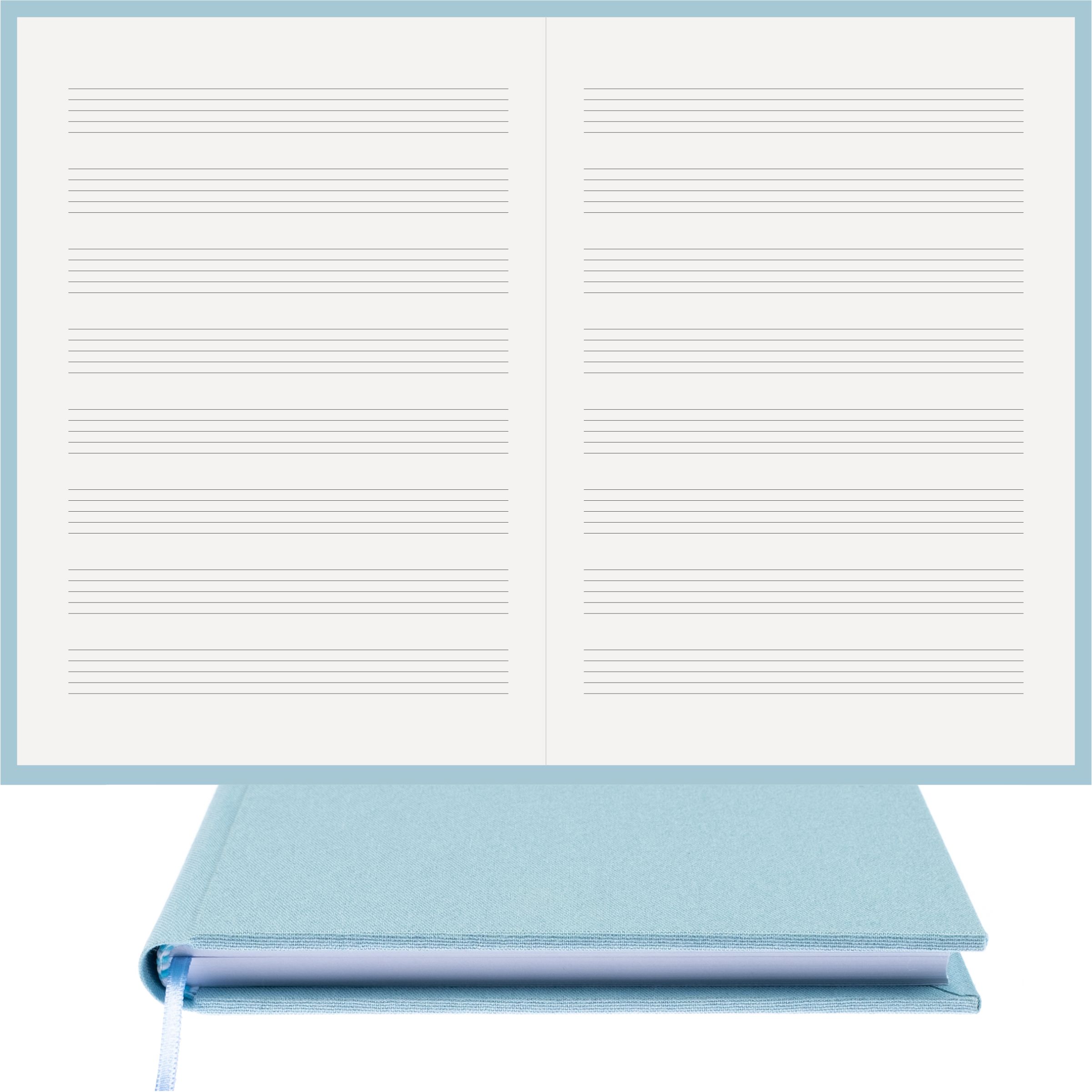 Müzik Nota Defteri Anahtarsız Nota Kağıdı – Viskon Kumaş Ciltli Defter