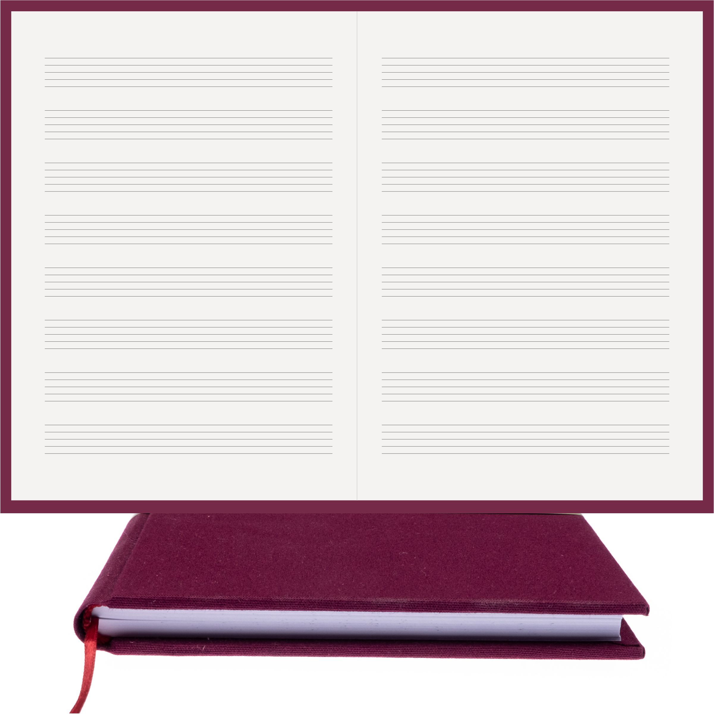 Müzik Nota Defteri Anahtarsız Nota Kağıdı – Viskon Kumaş Ciltli Defter