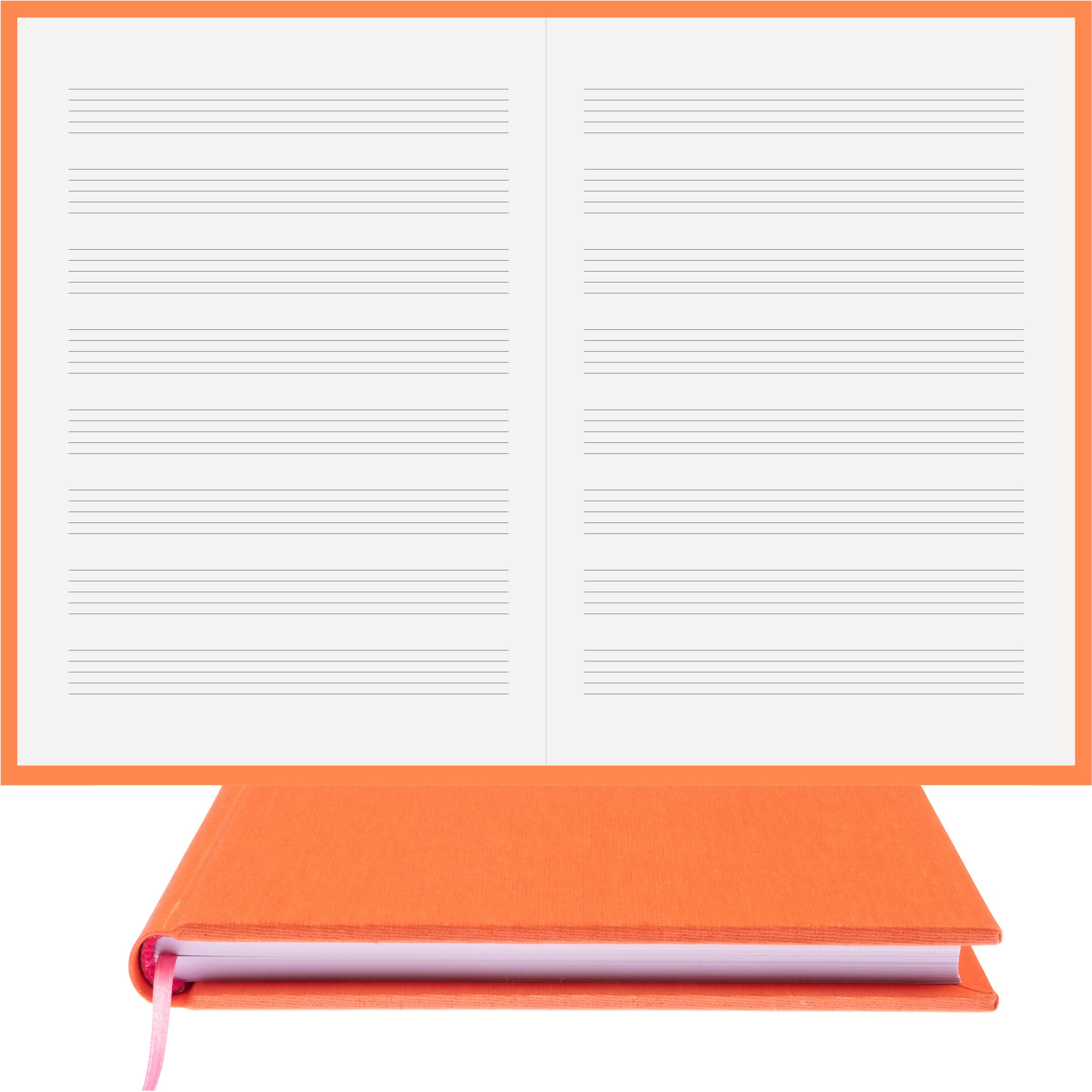 Müzik Nota Defteri Anahtarsız Nota Kağıdı - Hakiki Cilt Bezi Ciltli Defter