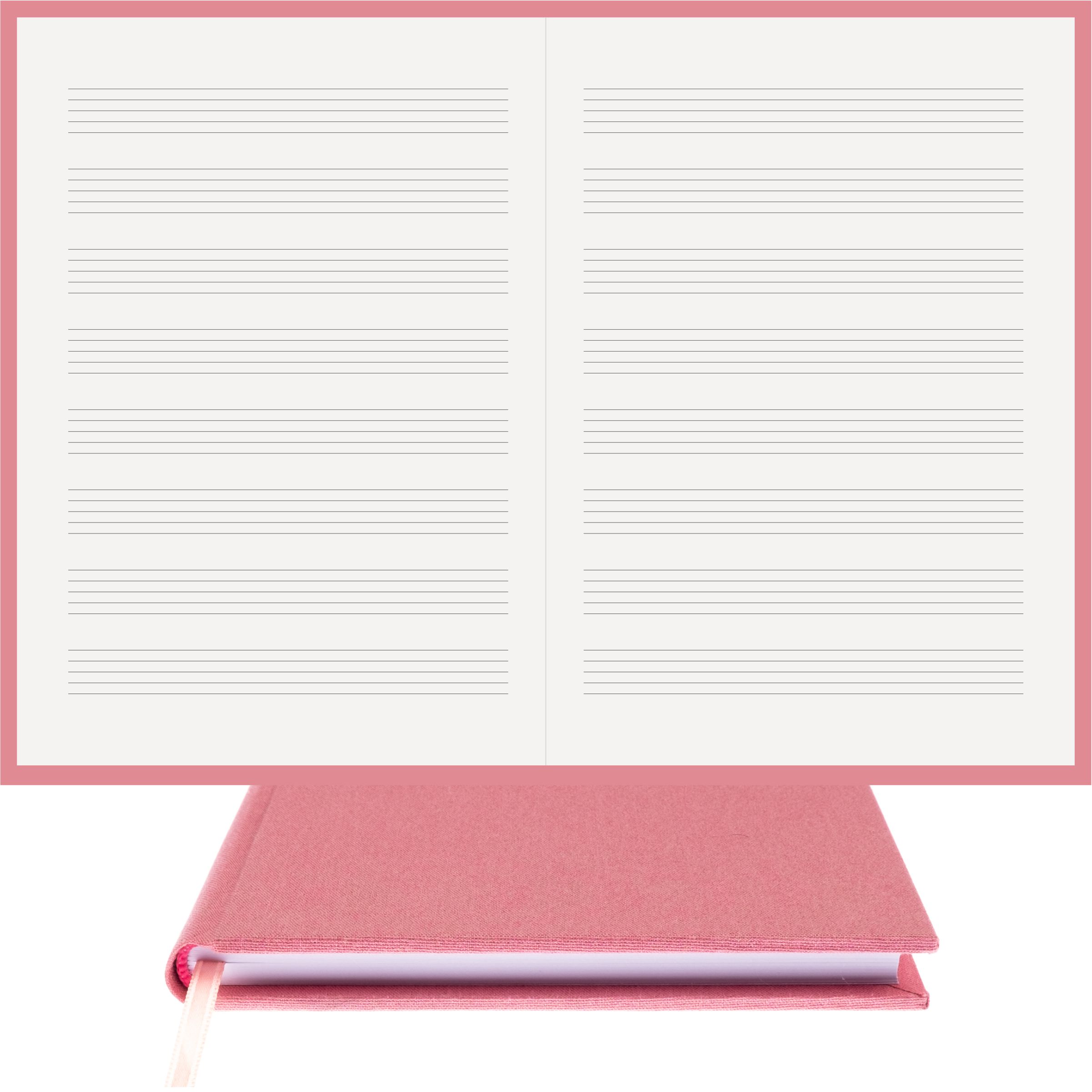 Müzik Nota Defteri Anahtarsız Nota Kağıdı – Viskon Kumaş Ciltli Defter