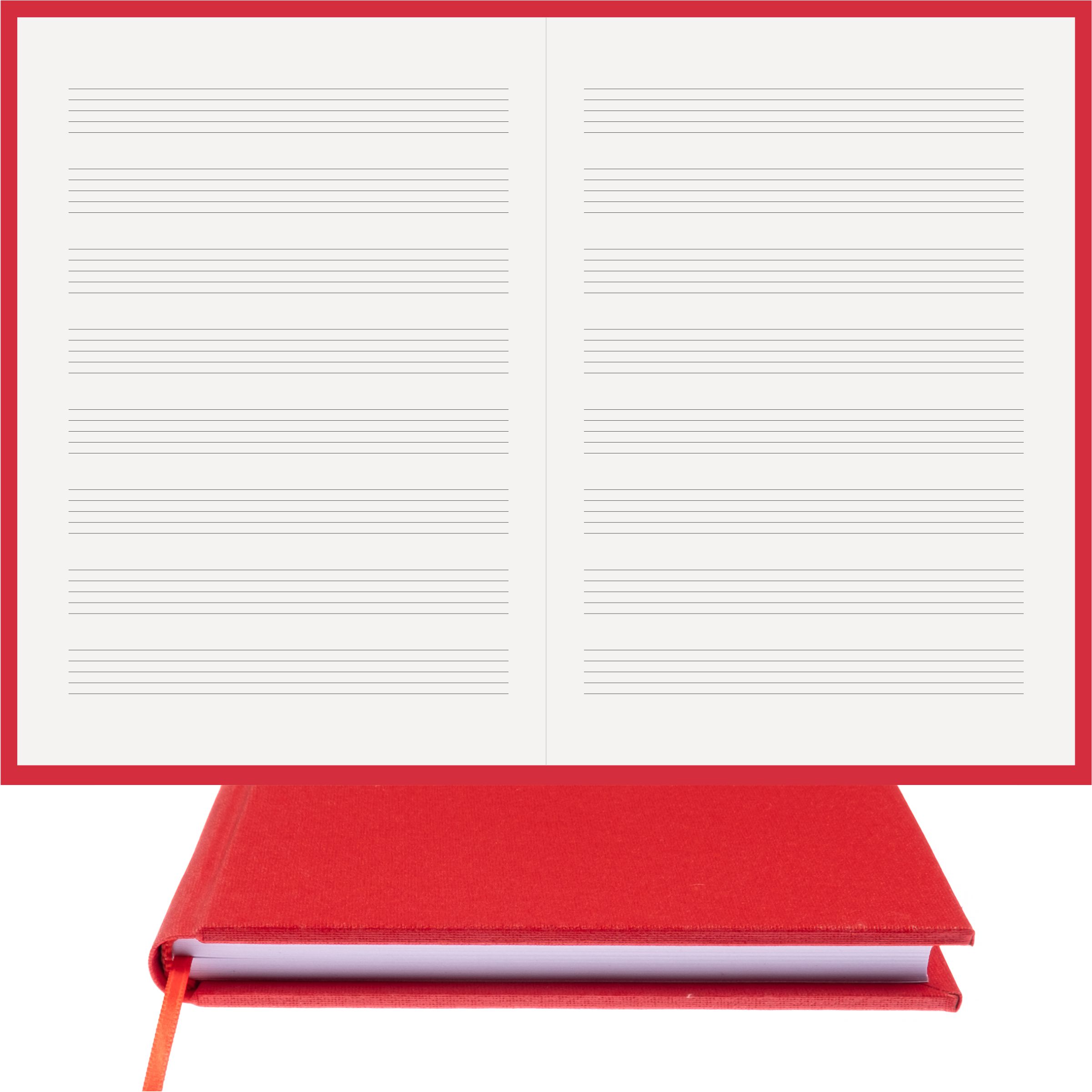 Müzik Nota Defteri Anahtarsız Nota Kağıdı - Hakiki Cilt Bezi Ciltli Defter