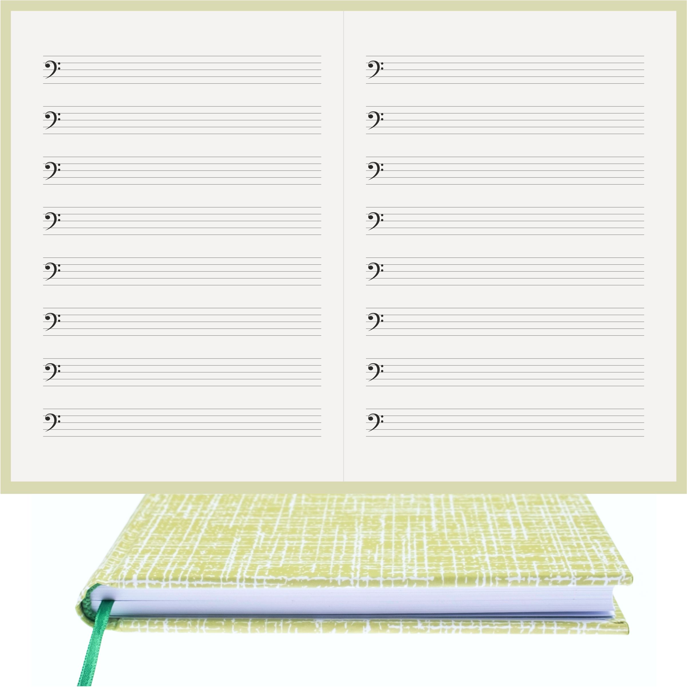 Müzik Defteri Fa Anahtarlı Nota Kağıdı – Kuşe Kağıt Ciltli