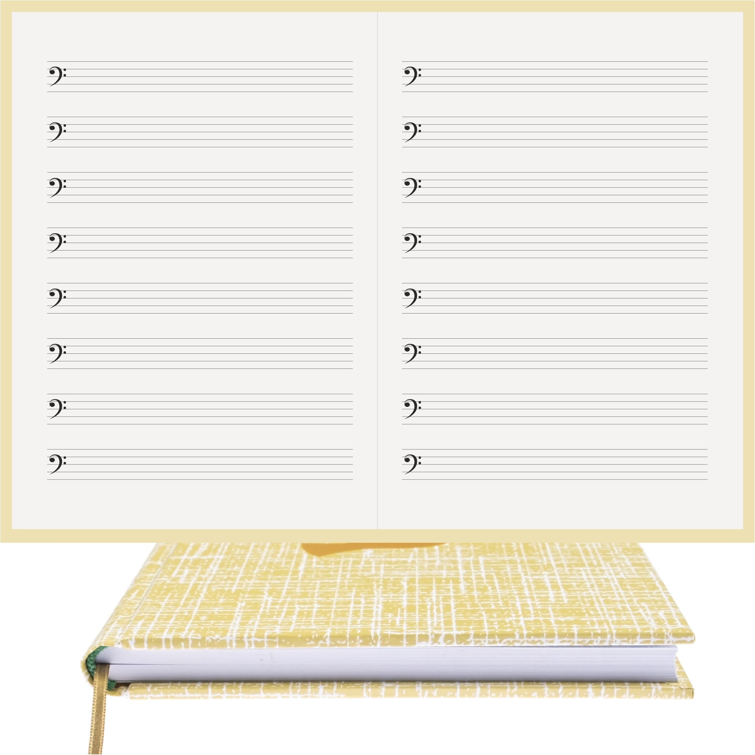 Müzik Defteri Fa Anahtarlı Nota Kağıdı – Kuşe Kağıt Ciltli