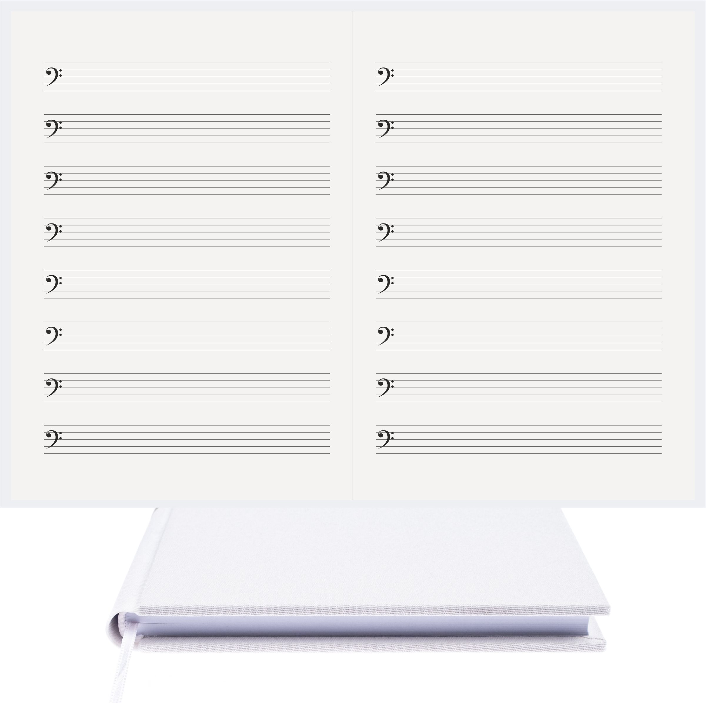 Müzik Defteri Fa Anahtarlı Nota Kağıdı – Viskon Kumaş Ciltli