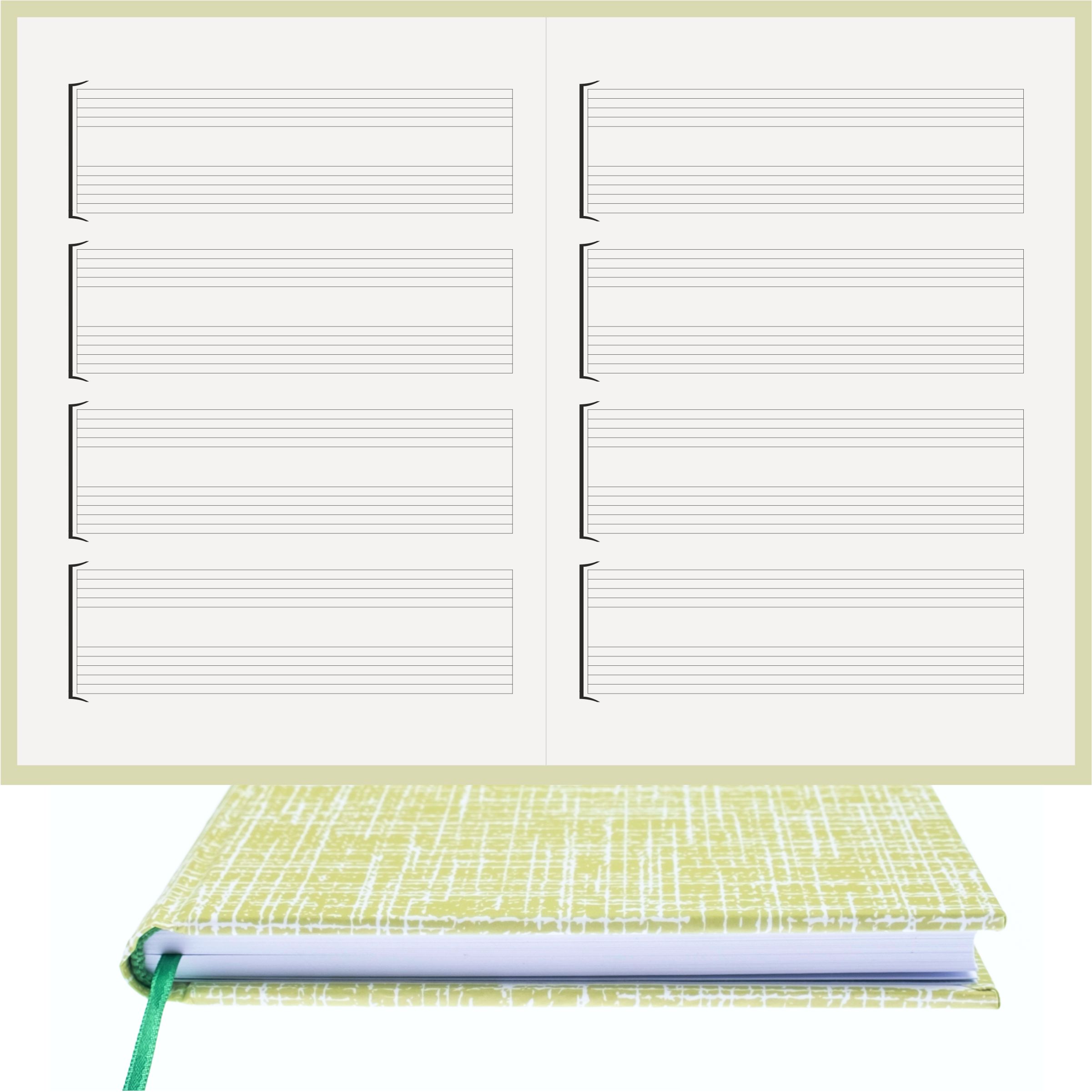 Gitar Nota Defteri Anahtarsız Tırnaklı Nota Kağıdı – Kuşe Kağıt Ciltli