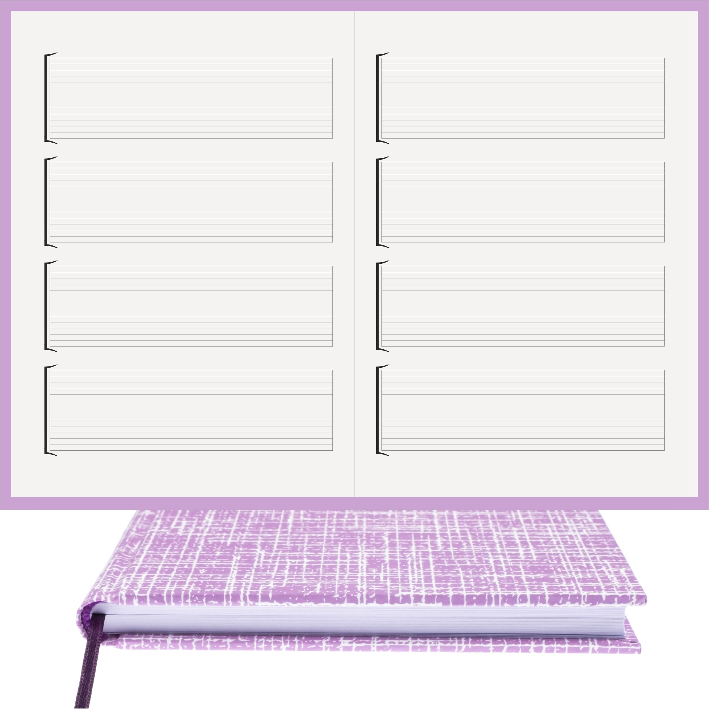 Gitar Nota Defteri Anahtarsız Tırnaklı Nota Kağıdı – Kuşe Kağıt Ciltli