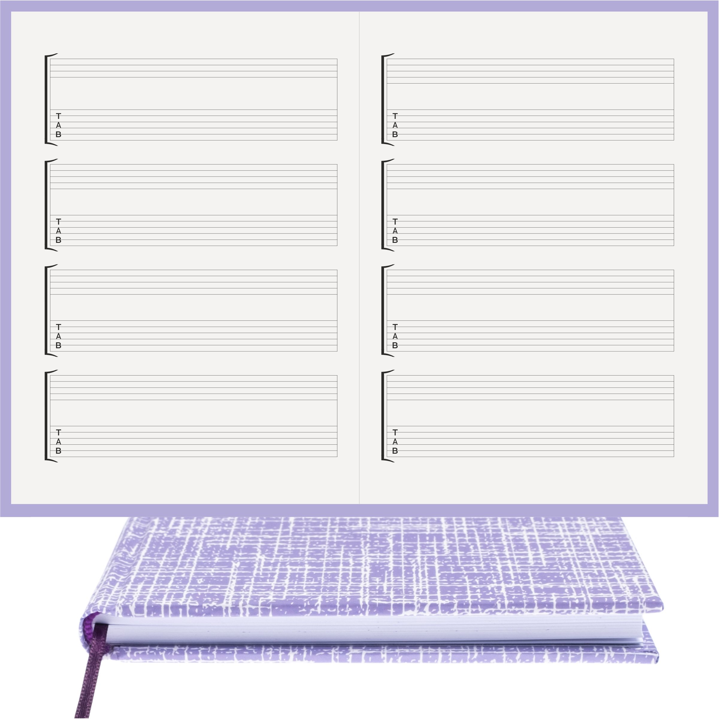 Gitar Nota Defteri Boş ve Tab Anahtarlı Nota Kağıdı  – Kuşe Kağıt Ciltli