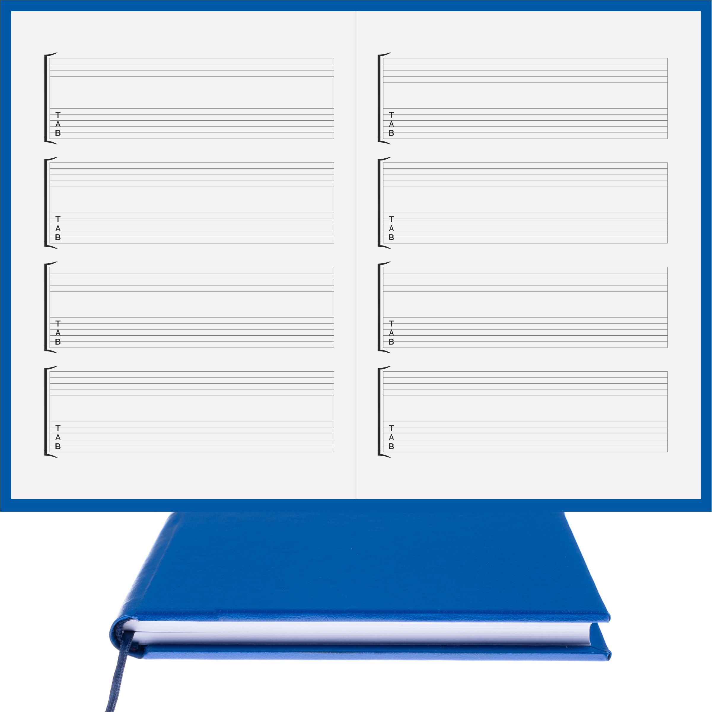 Gitar Nota Defteri Boş ve Tab Anahtarlı Nota Kağıdı – Termo Deri Ciltli