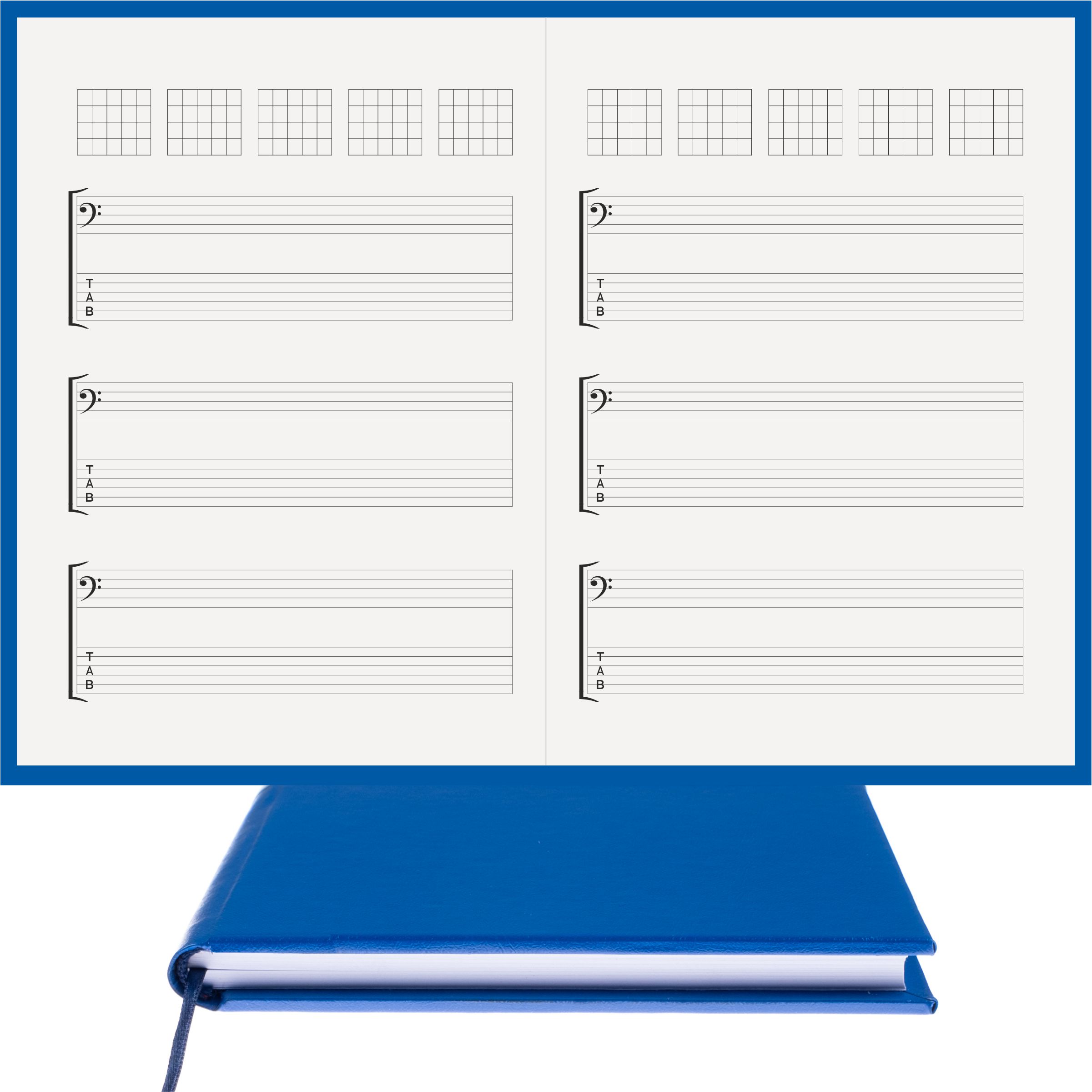 Gitar Nota Defteri Fa ve Tab Anahtarlı Akortlu Nota Kağıdı – Termo Deri Ciltli