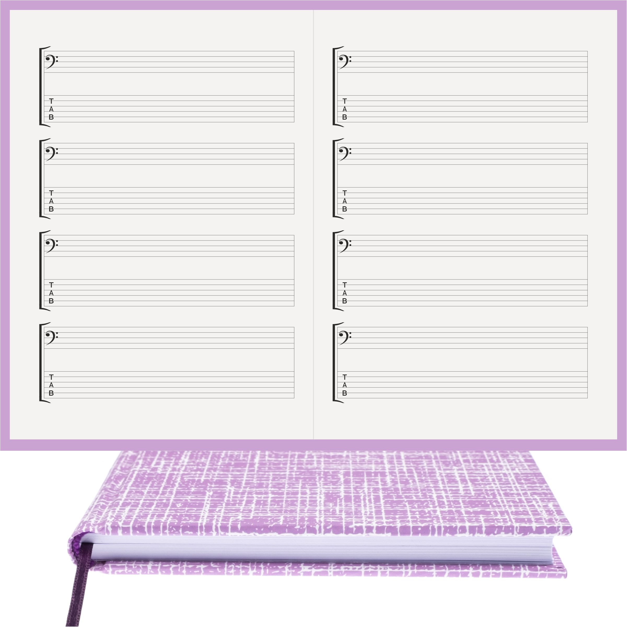 Gitar Nota Defteri Fa ve Tab Anahtarlı Nota Kağıdı – Kuşe Kağıt Ciltli