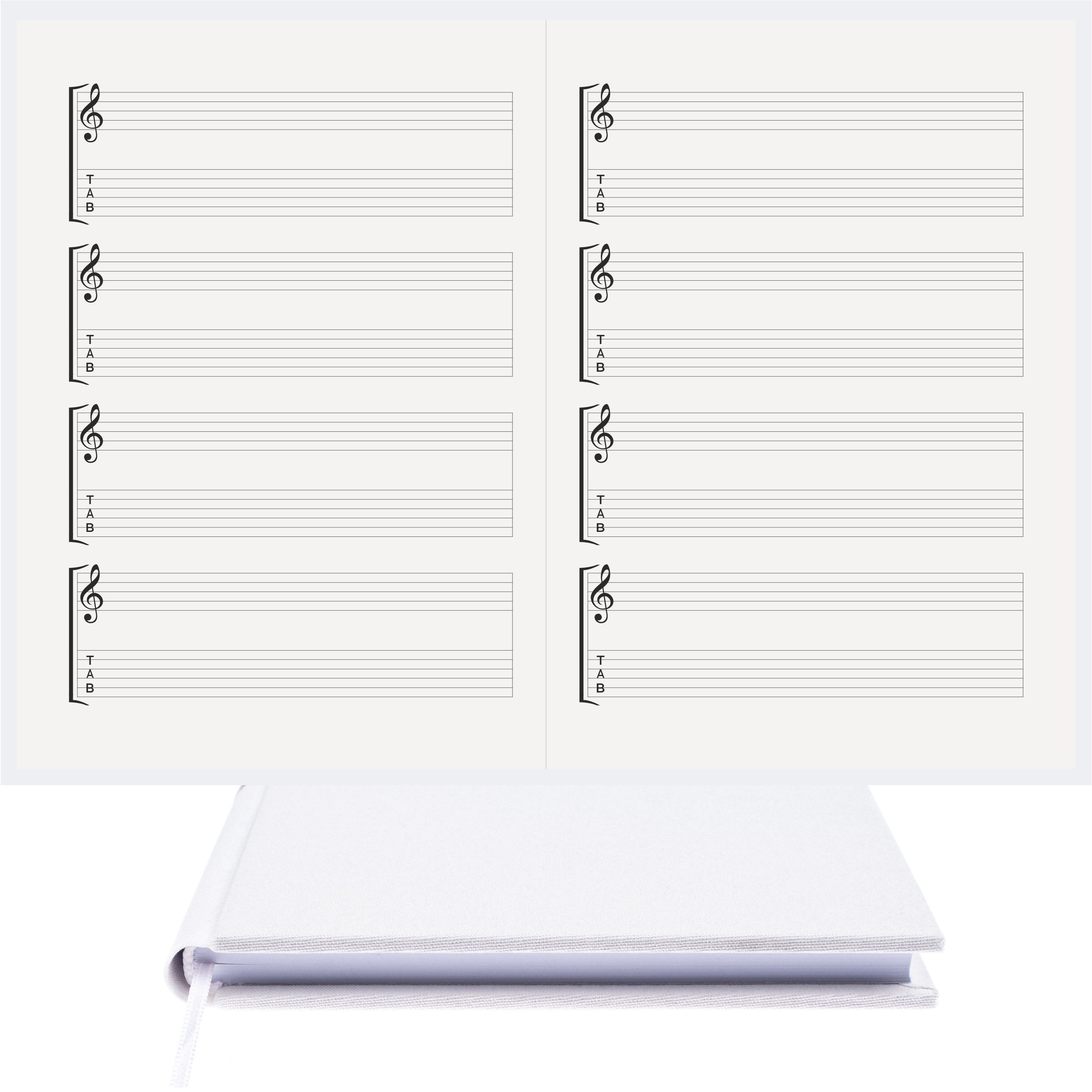 Gitar Müzik Nota Defteri Soll ve Tab Anahtarlı Nota Kağıdı – Viskon Kumaş Ciltli