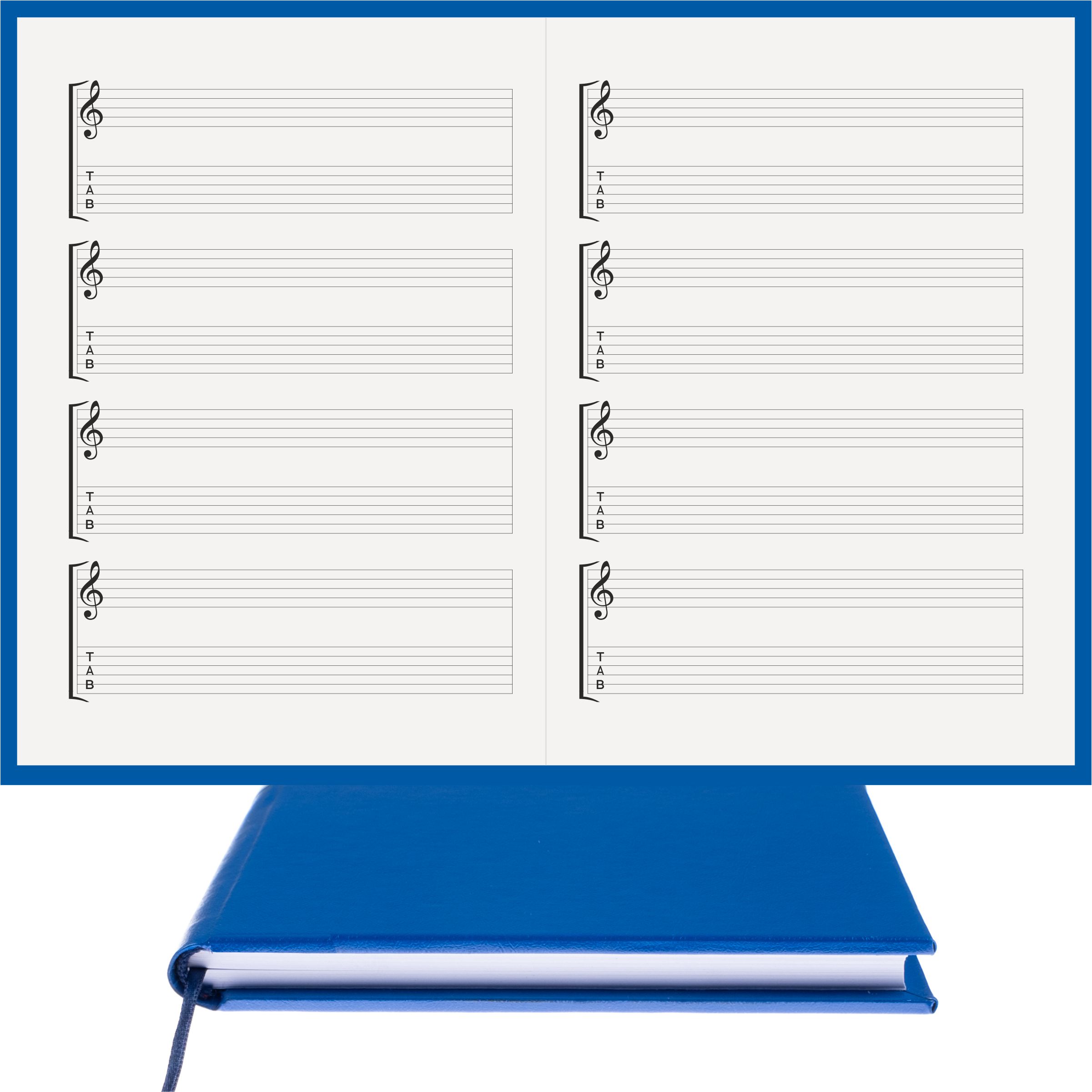 Gitar Müzik Nota Defteri Soll ve Tab Anahtarlı Nota Kağıdı – Termo Deri Ciltli