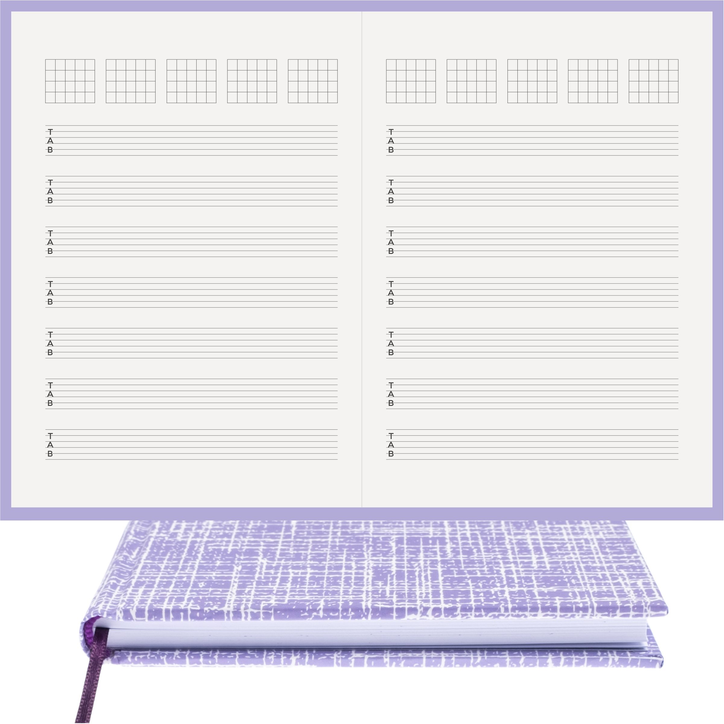 Gitar Müzik Nota Defteri Tab Anahtarlı Akortlu Nota Kağıdı  – Kuşe Kağıt Ciltli